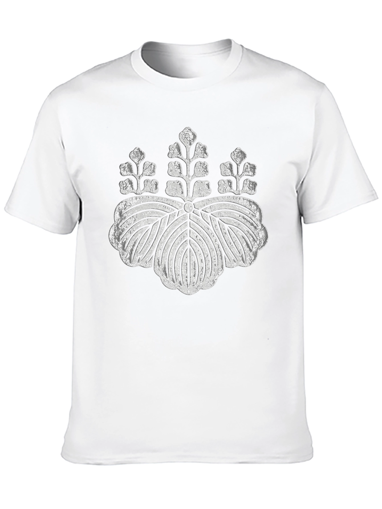 Black Black T-Shirt with Silver Japanese Crest Design view 10