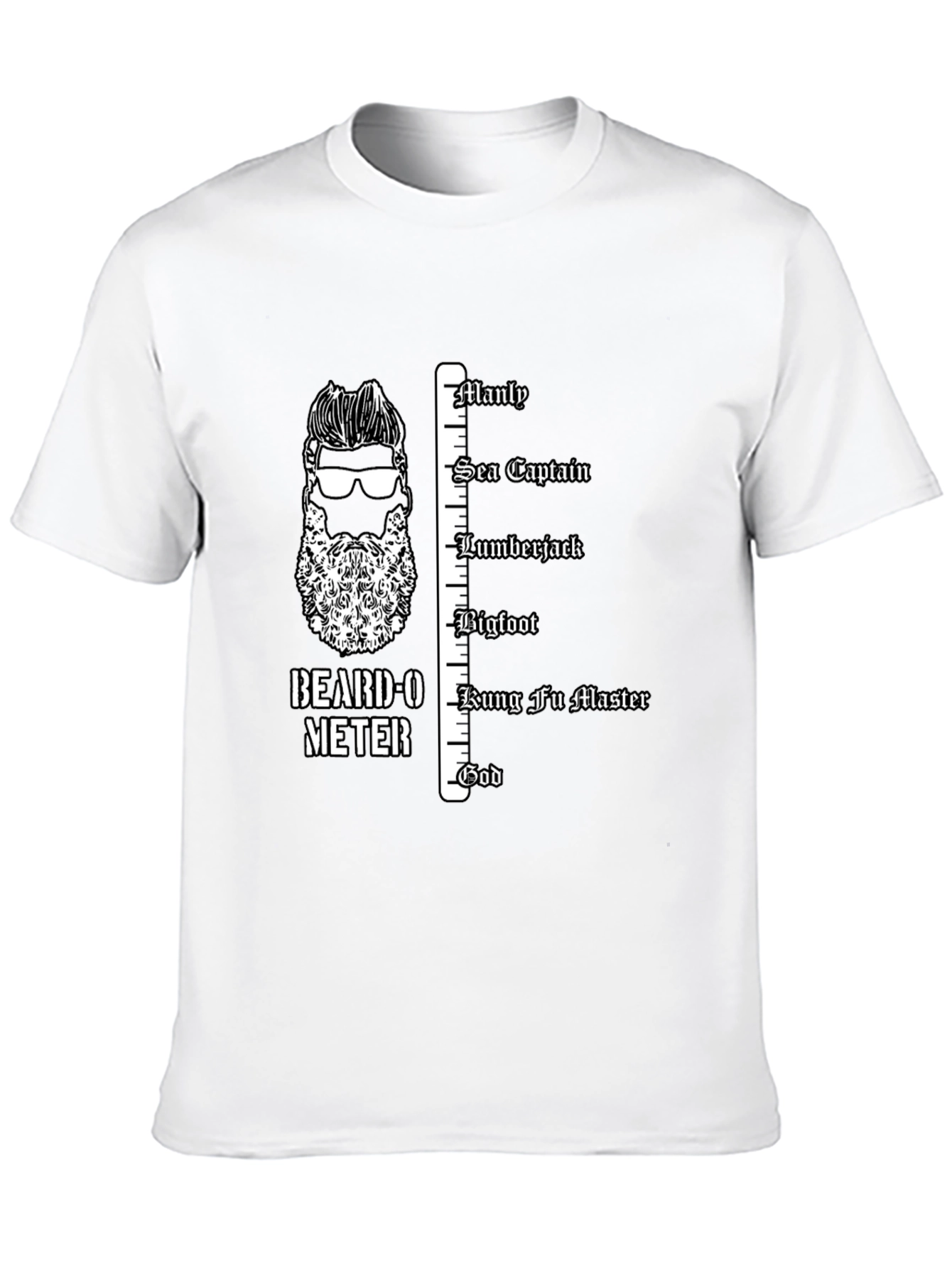 Black Beard-O-Meter Graphic Tee - Manly Humor T-Shirt view 10