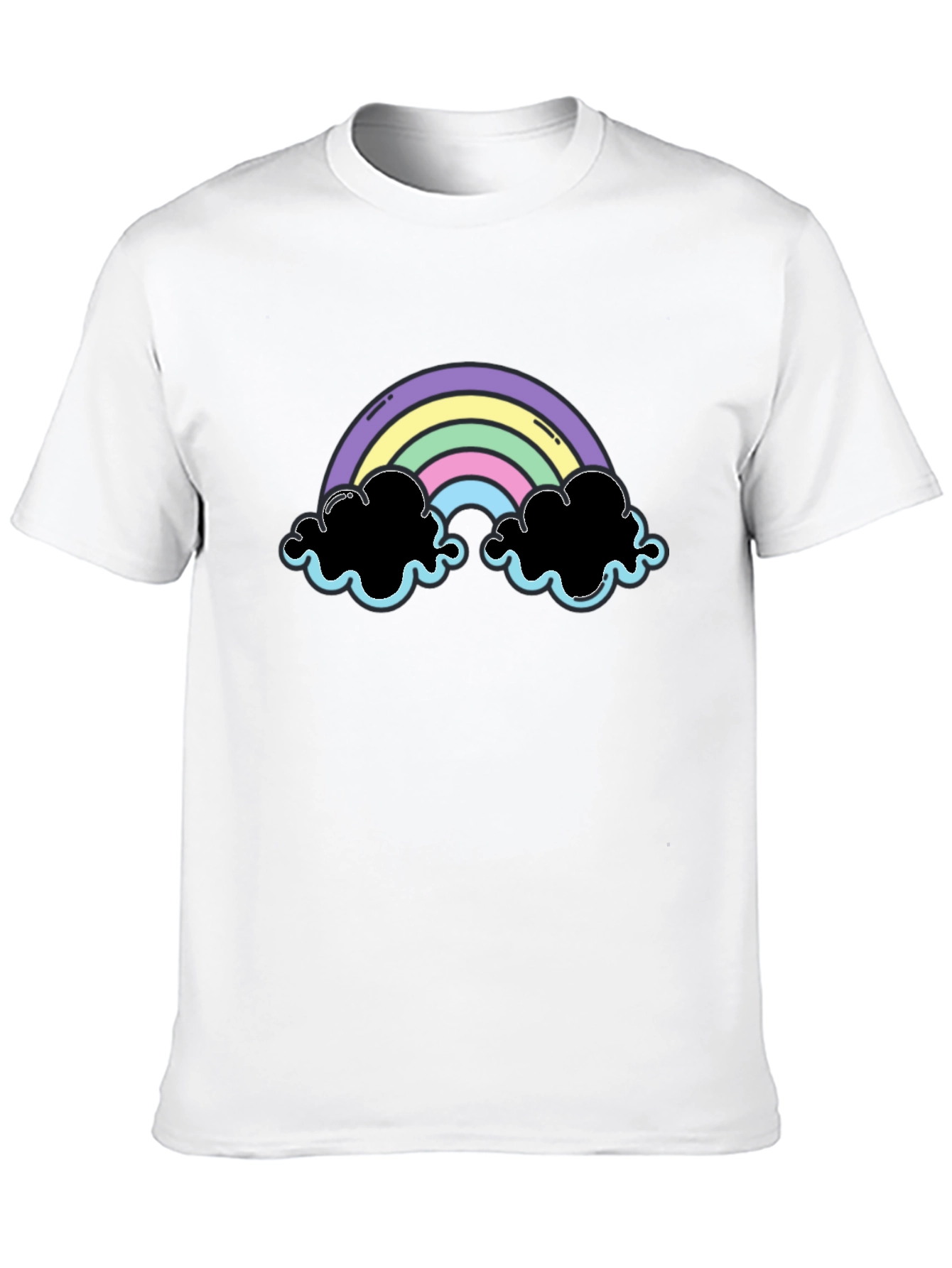 Black Pastel Rainbow Cloud Graphic Tee view 10