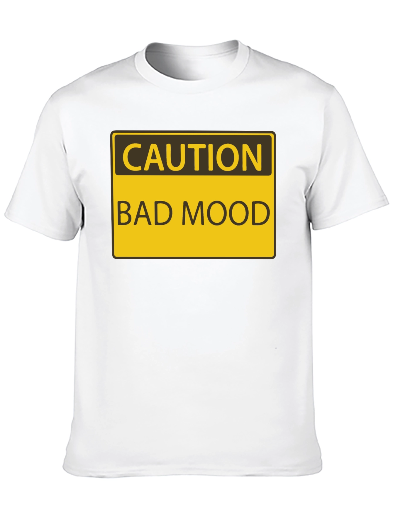 Black Caution Bad Mood Funny Graphic T-Shirt view 10