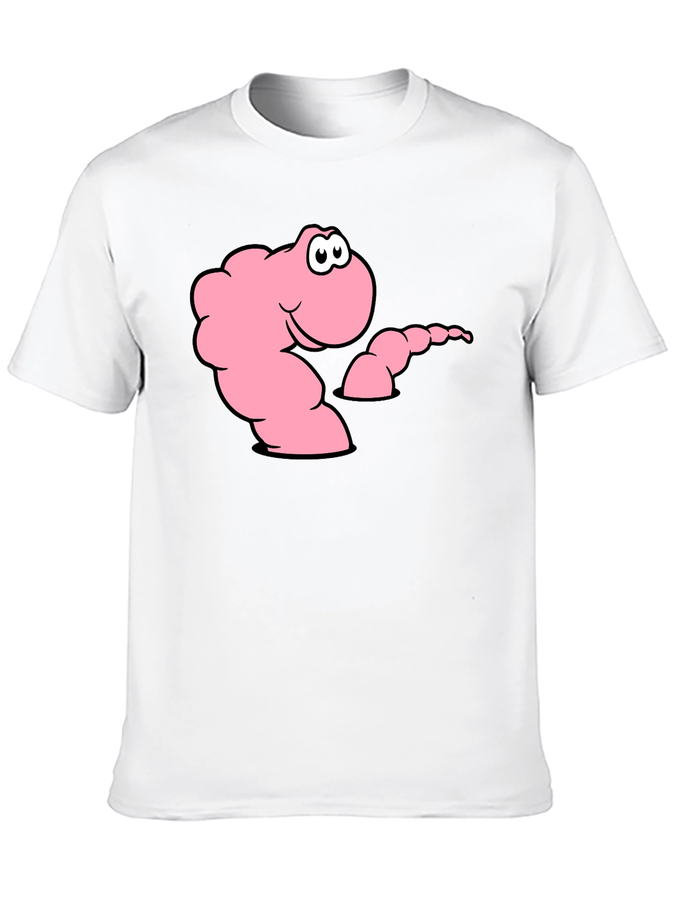 Black Cartoon Worm Black T-Shirt view 10