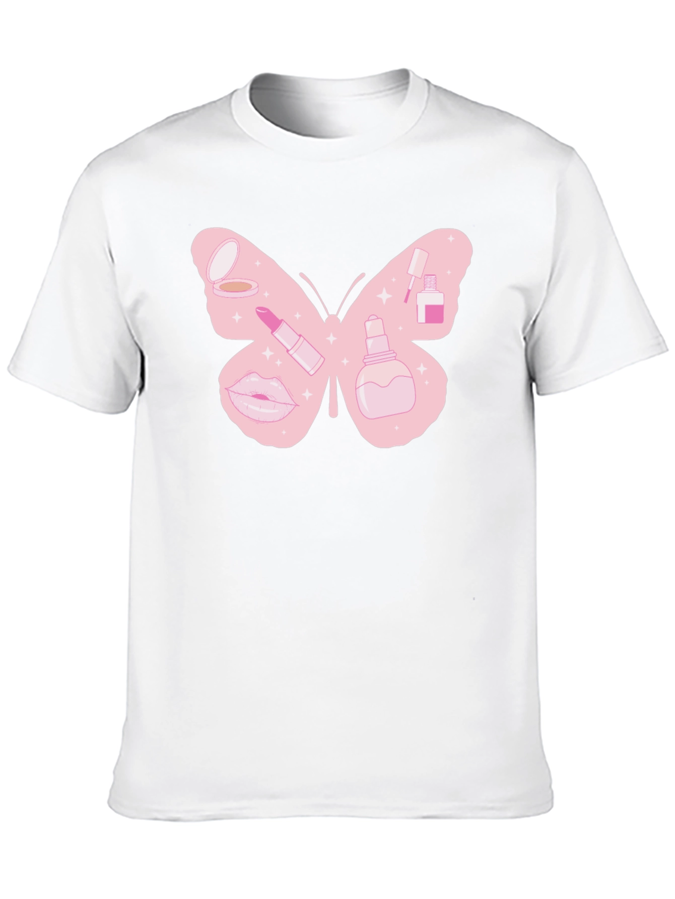Black Makeup Butterfly Graphic T-Shirt view 10