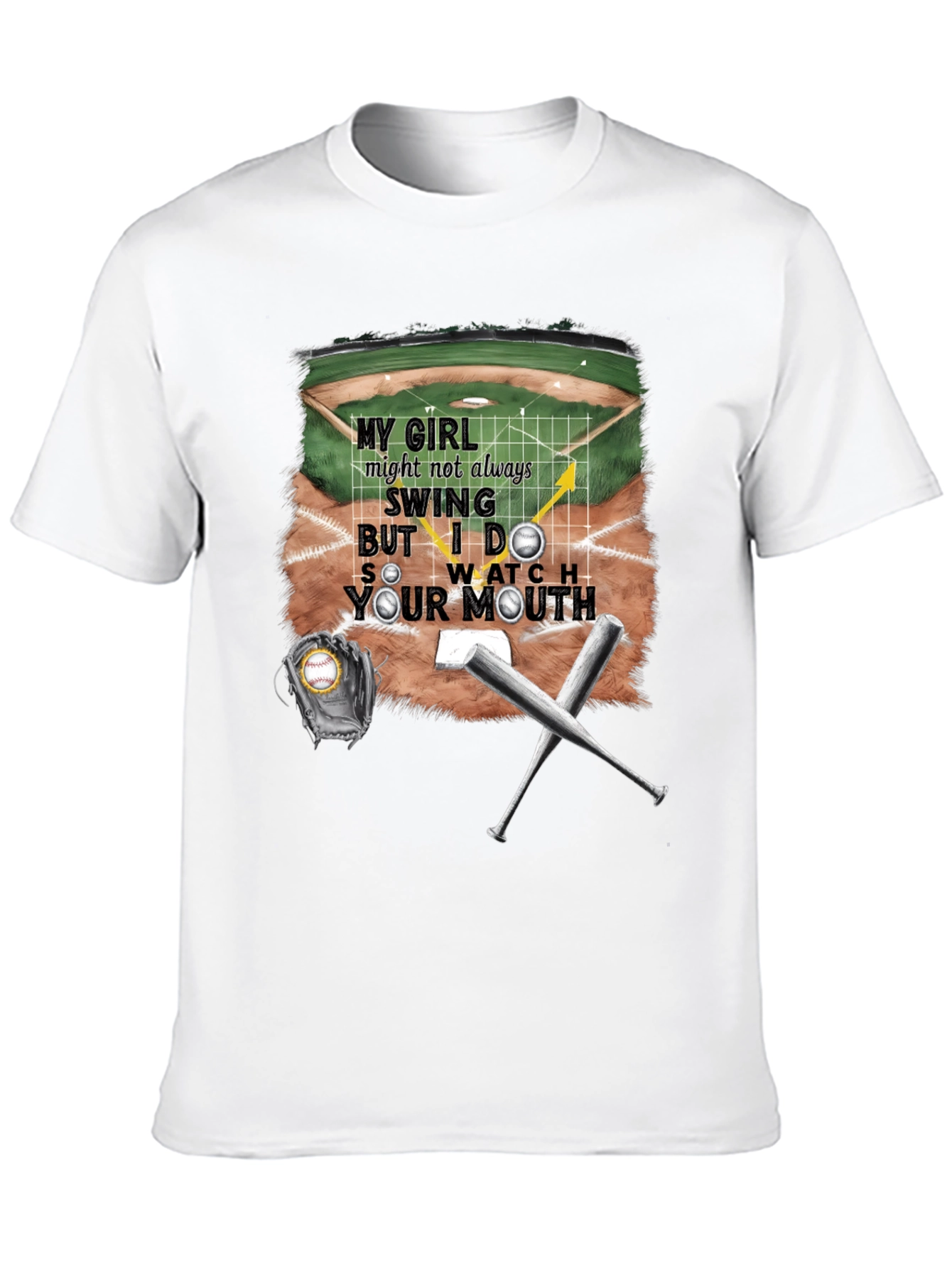 Black My Girl Baseball T-Shirt - Watch Your Mouth! view 10