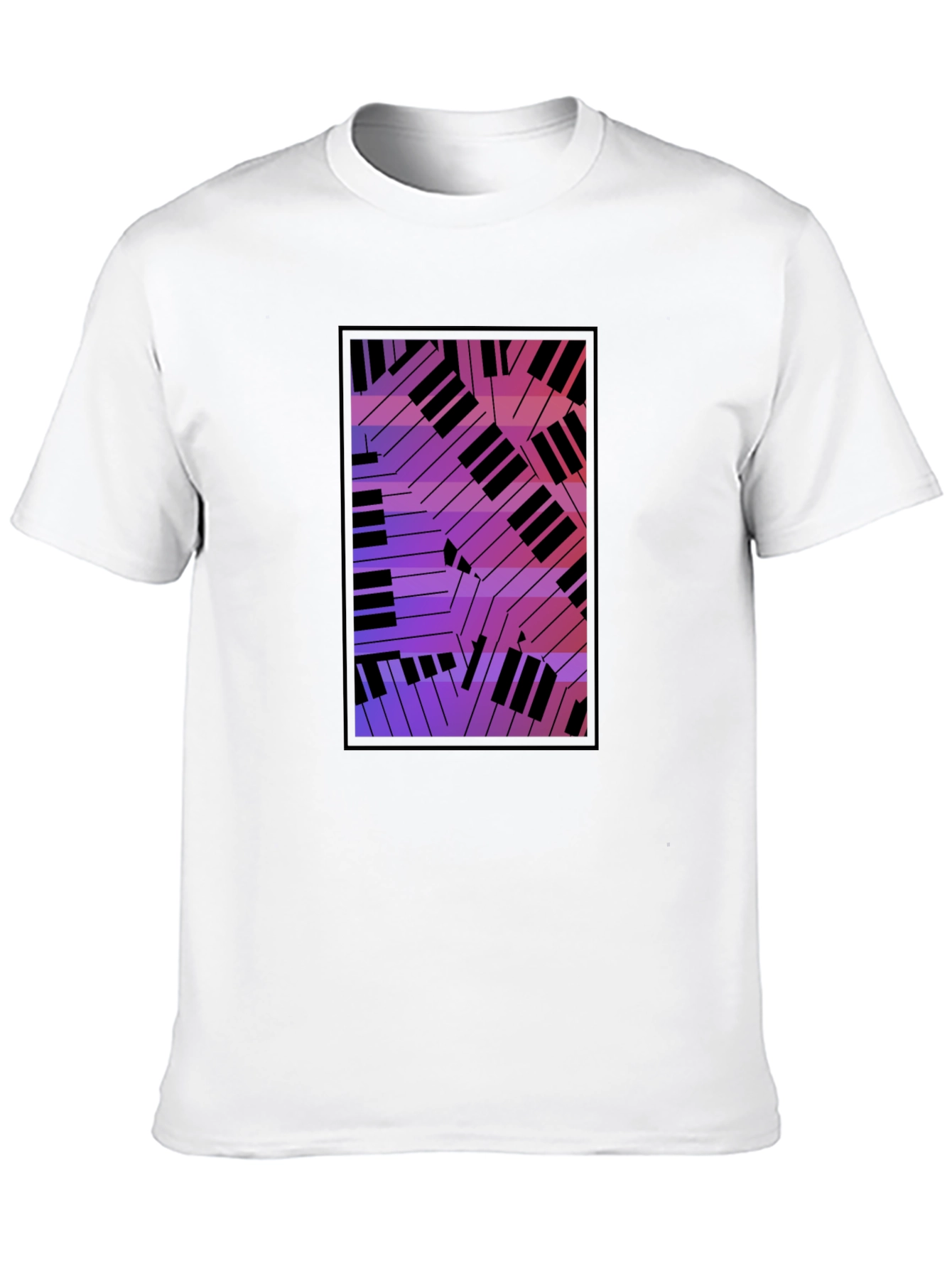 Black Abstract Piano Keys Graphic Black T-Shirt view 10