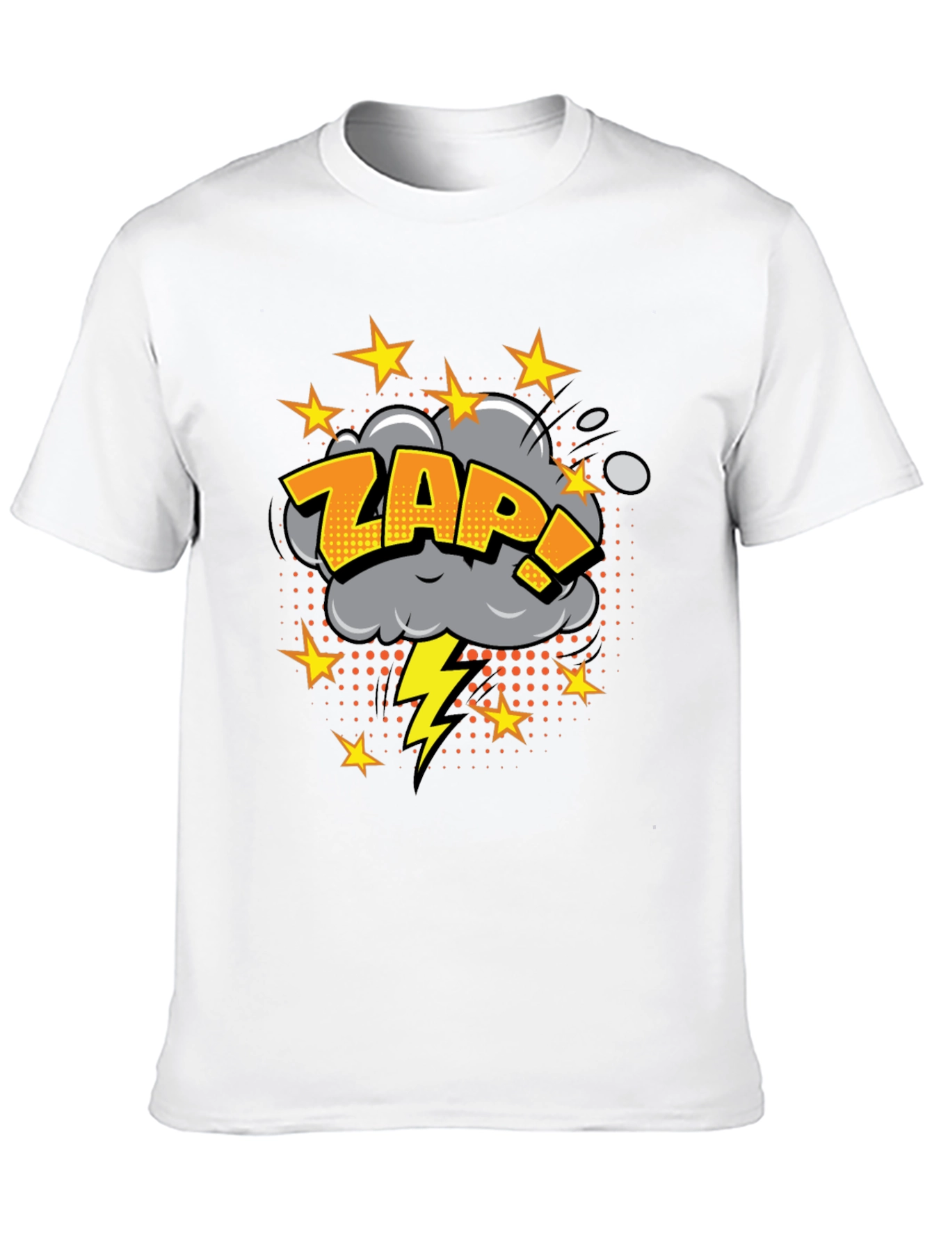 Black Zap! Graphic Print Black T-Shirt view 10