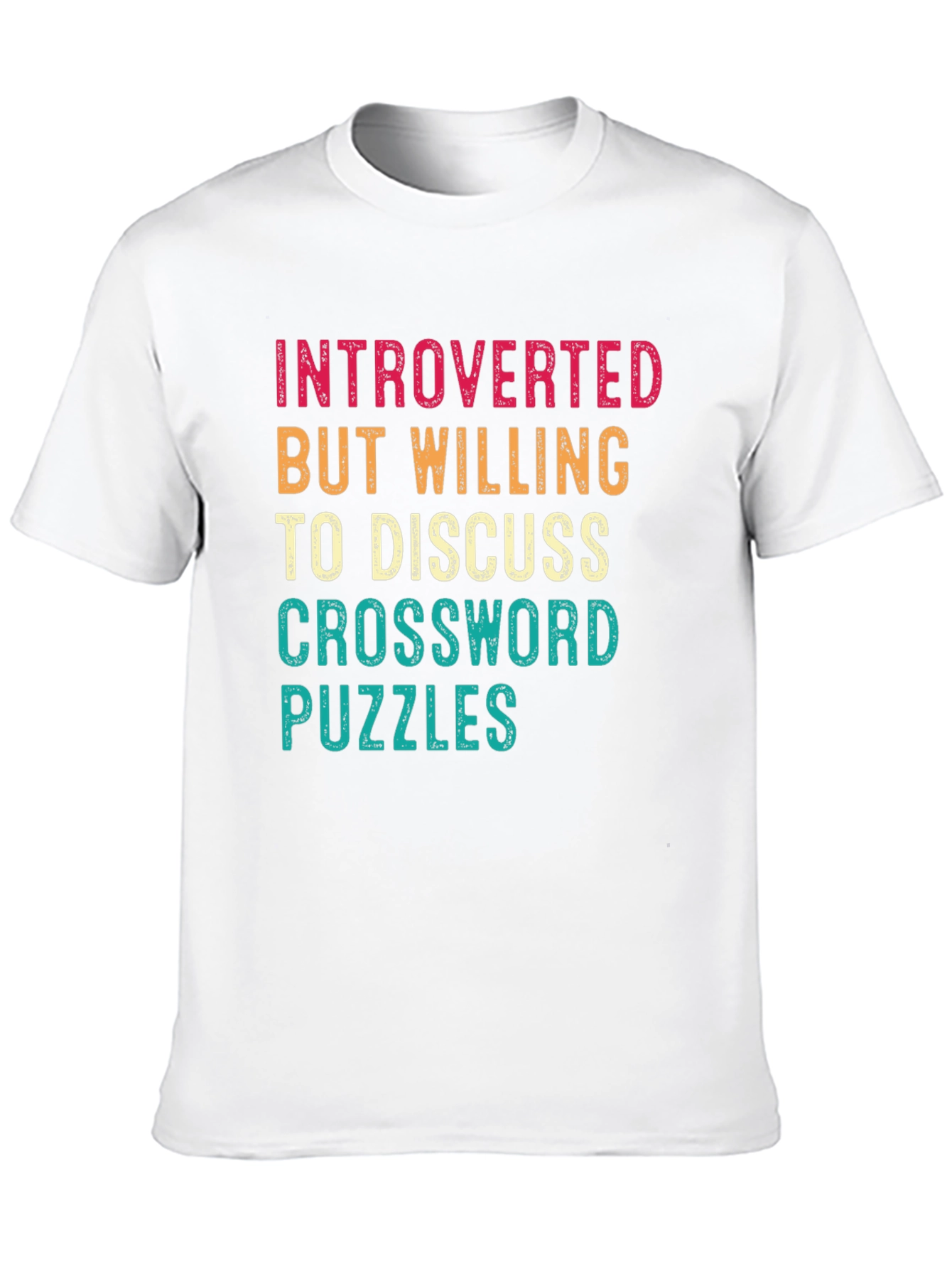Black Introverted Crossword Puzzles Graphic Tee view 10