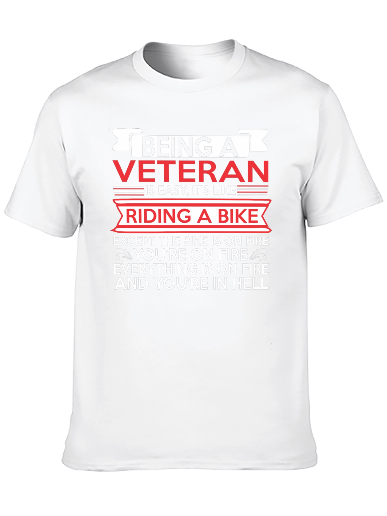 Black Veteran Biker Humor T-Shirt - Riding in Hell view 10