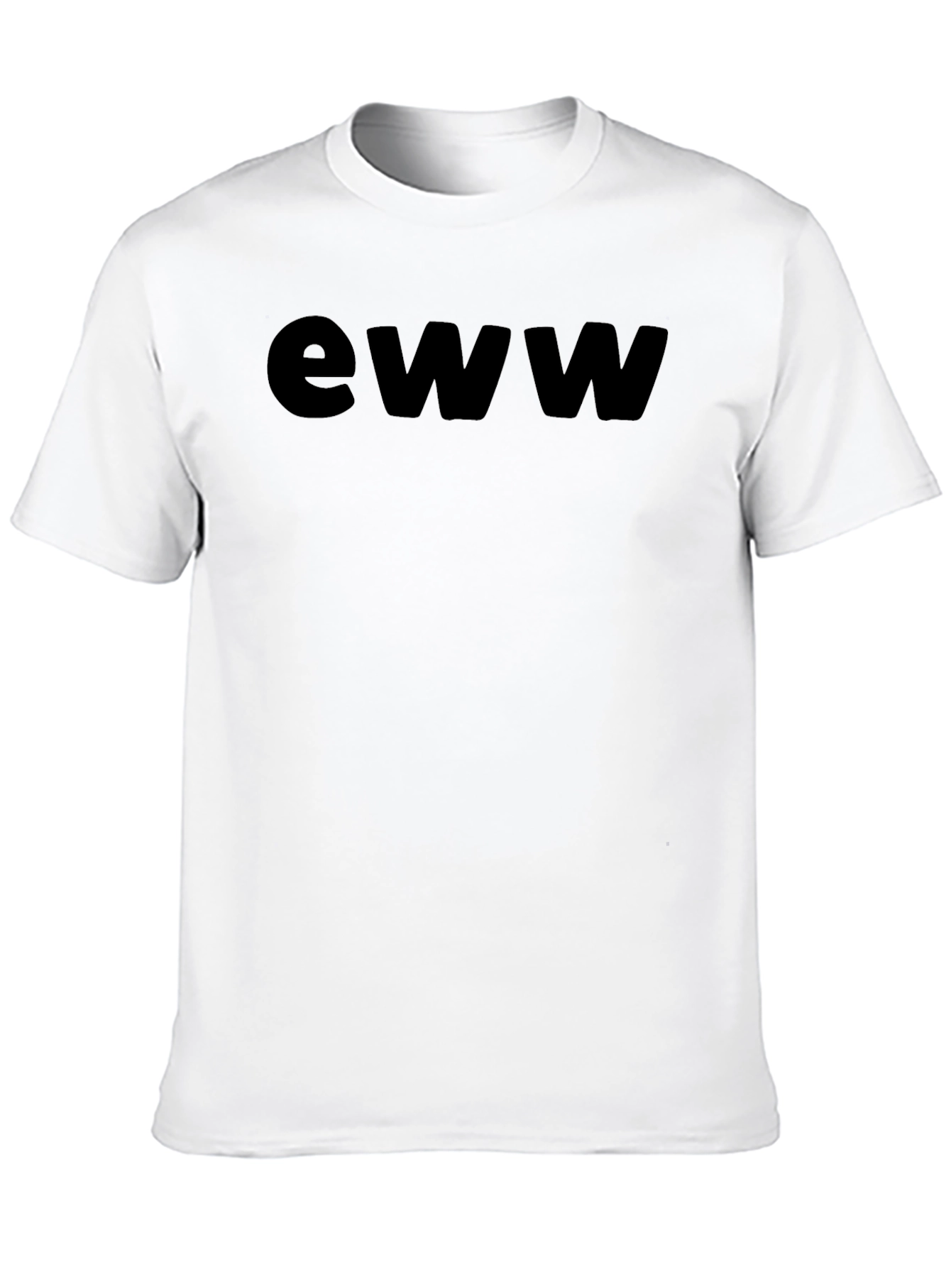 Black Eww Graphic Tee - Classic Crew Neck Cotton T-Shirt view 10
