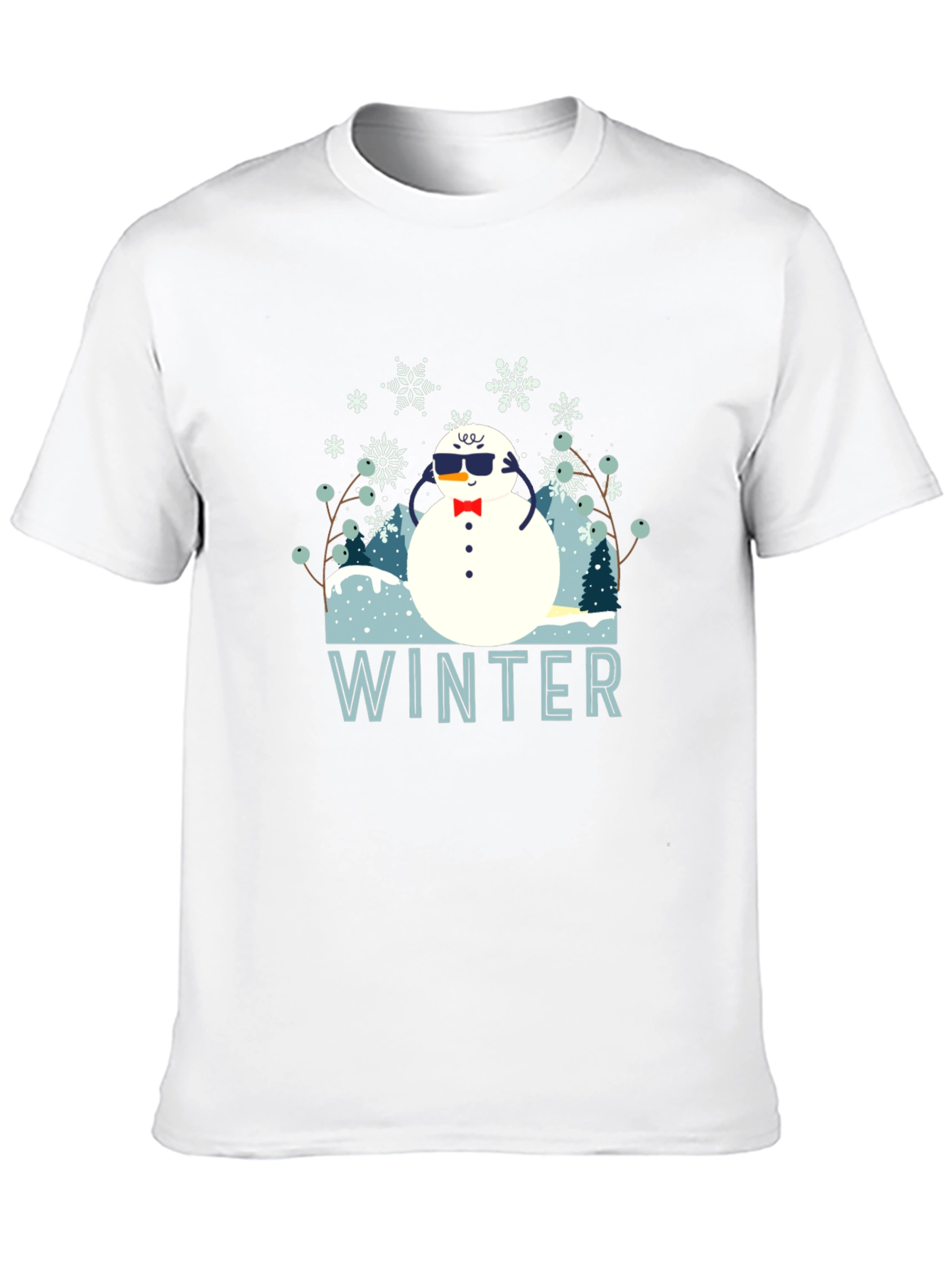 Black Cool Winter Snowman T-Shirt view 10