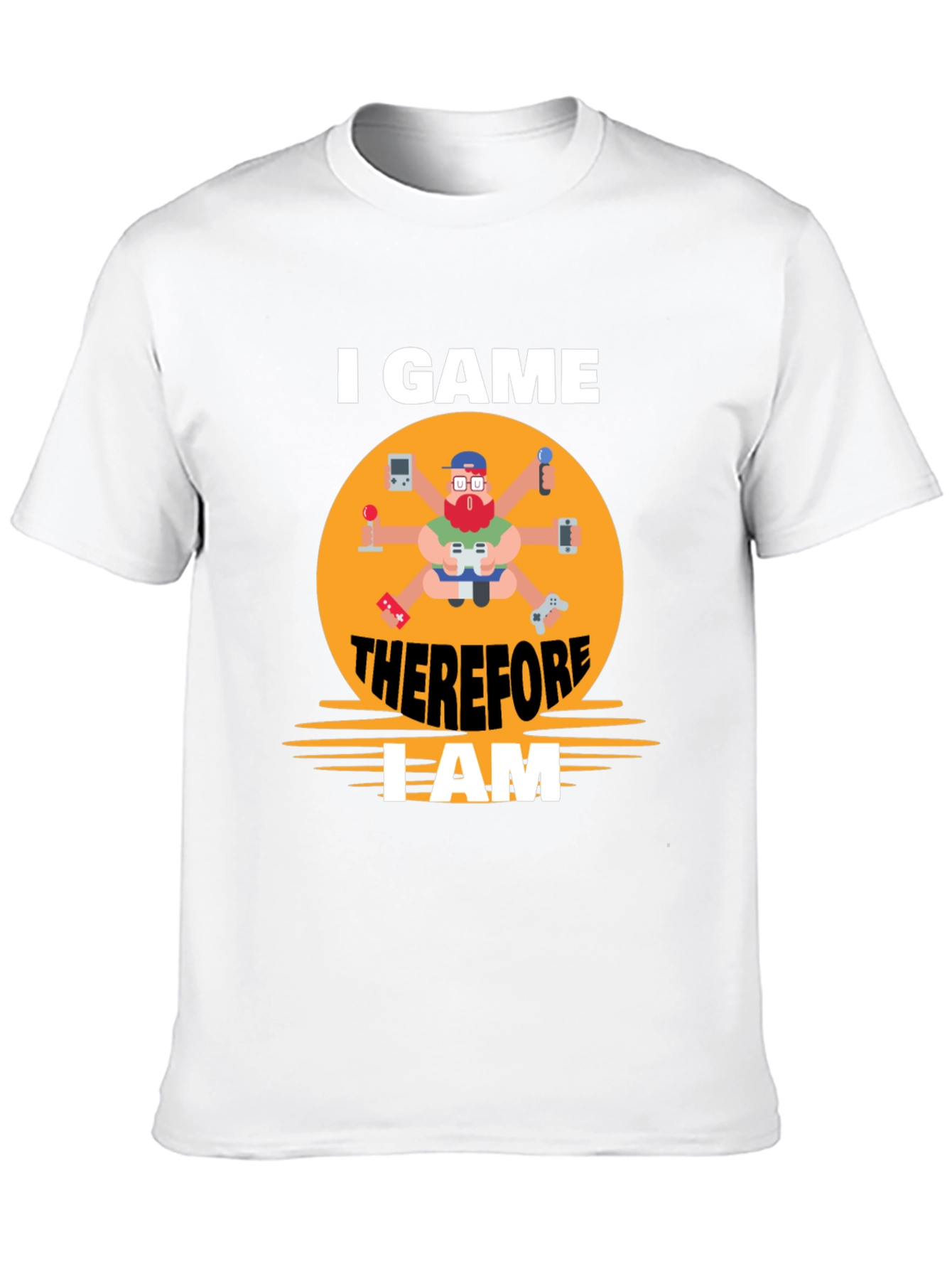 Black I Game Therefore I Am Gamer T-Shirt view 10