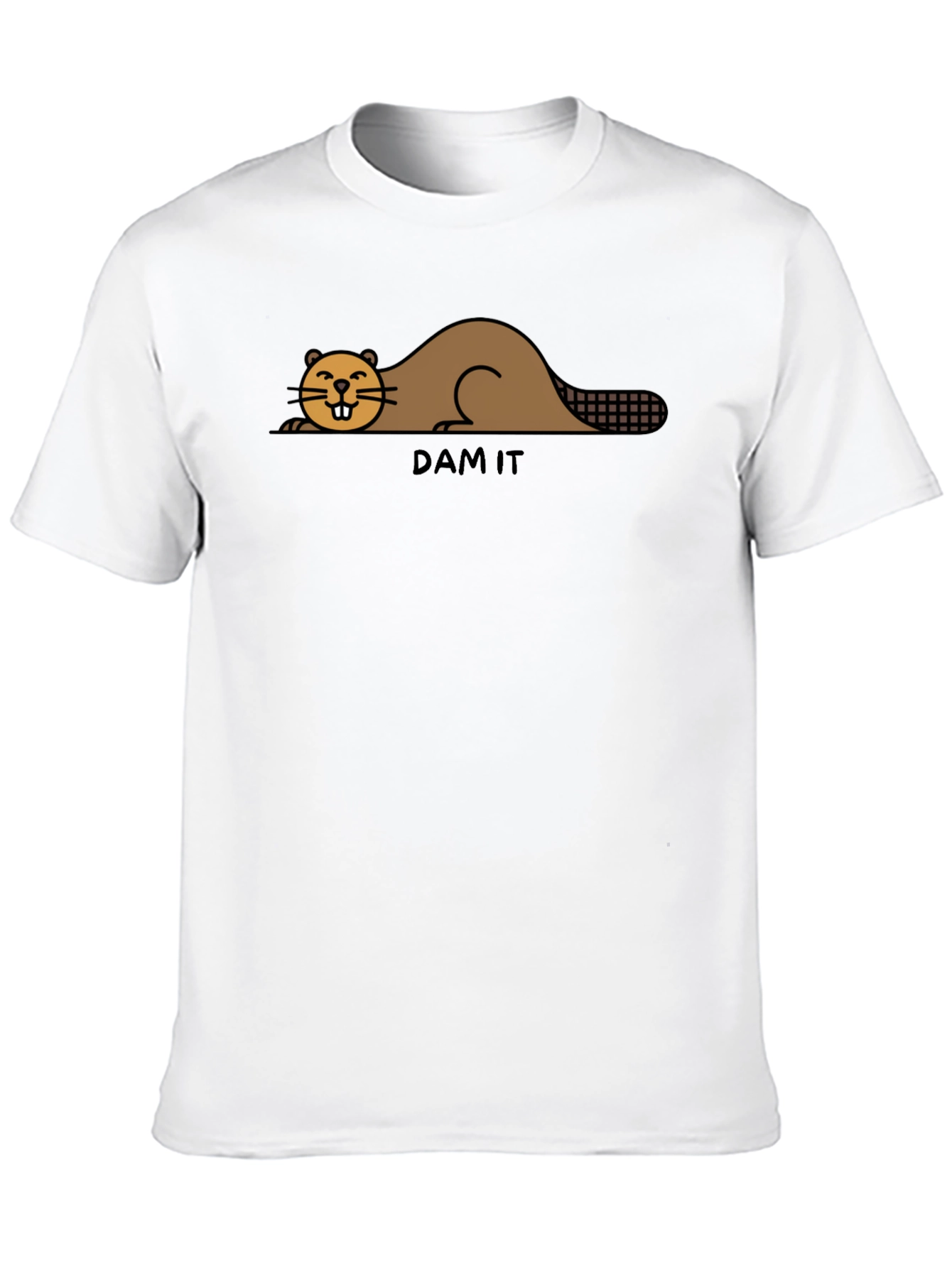 Black Funny Beaver "Dam It" Graphic T-Shirt view 10