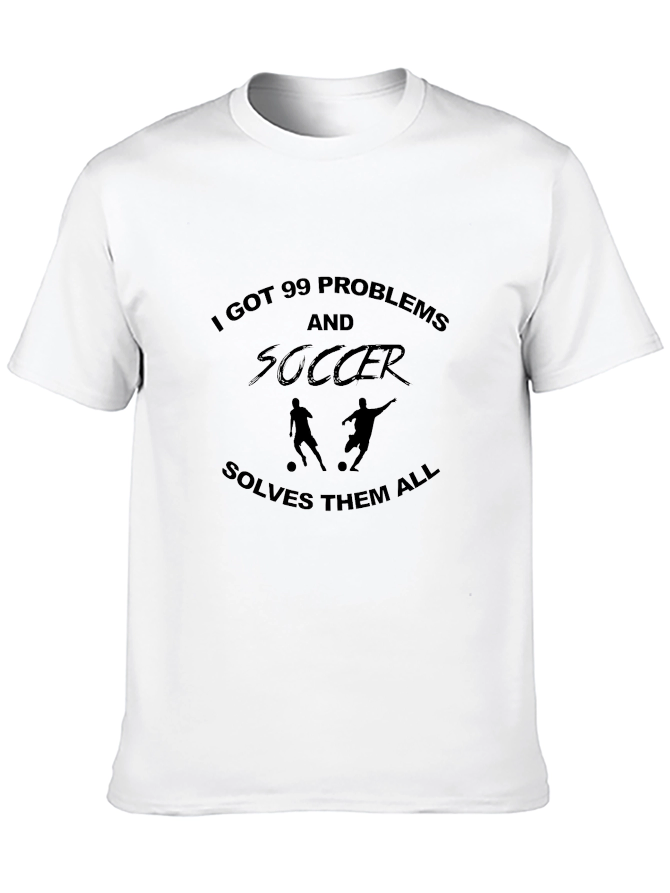 Black Soccer Solves All Problems T-Shirt view 10
