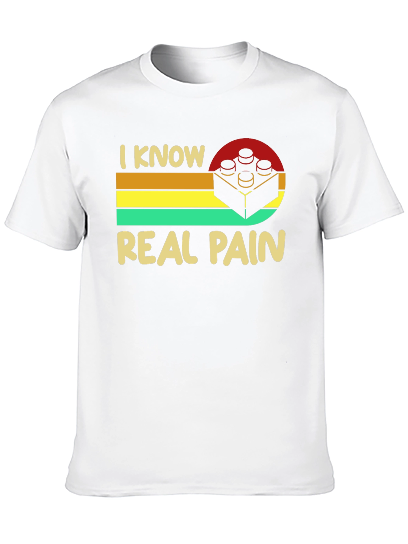Black I Know Real Pain Funny Brick T-Shirt view 10