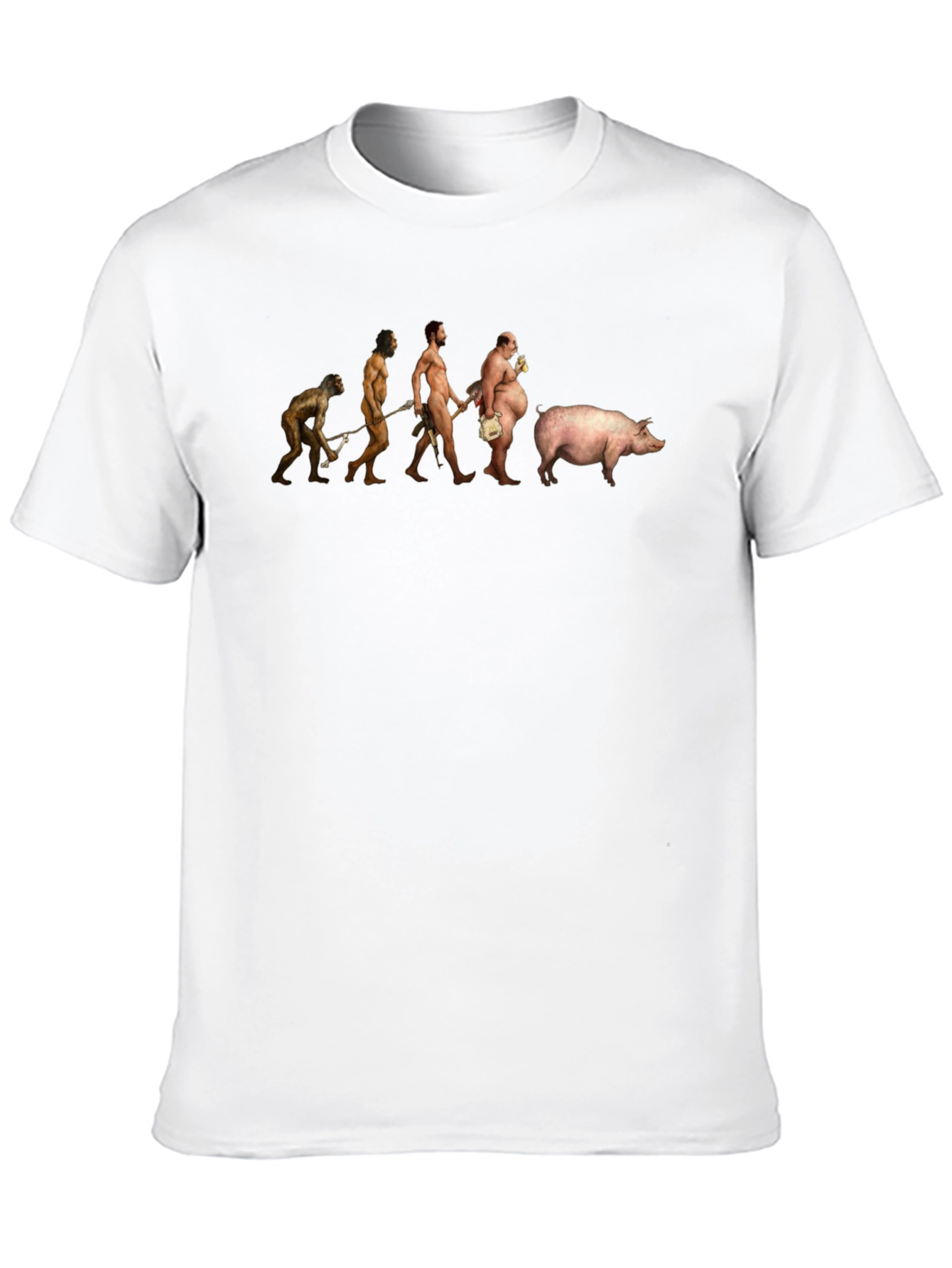 Black Evolution of Pig T-Shirt view 10
