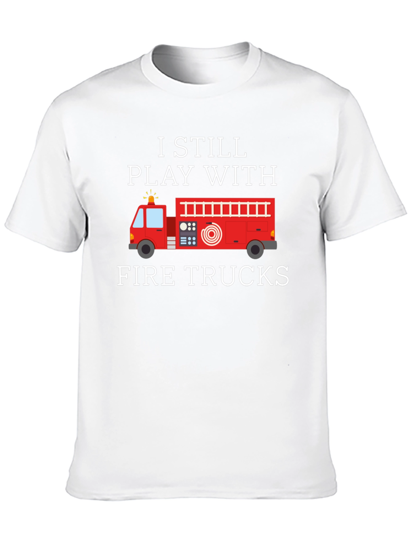 Black I Still Play With Fire Trucks Graphic T-Shirt view 10