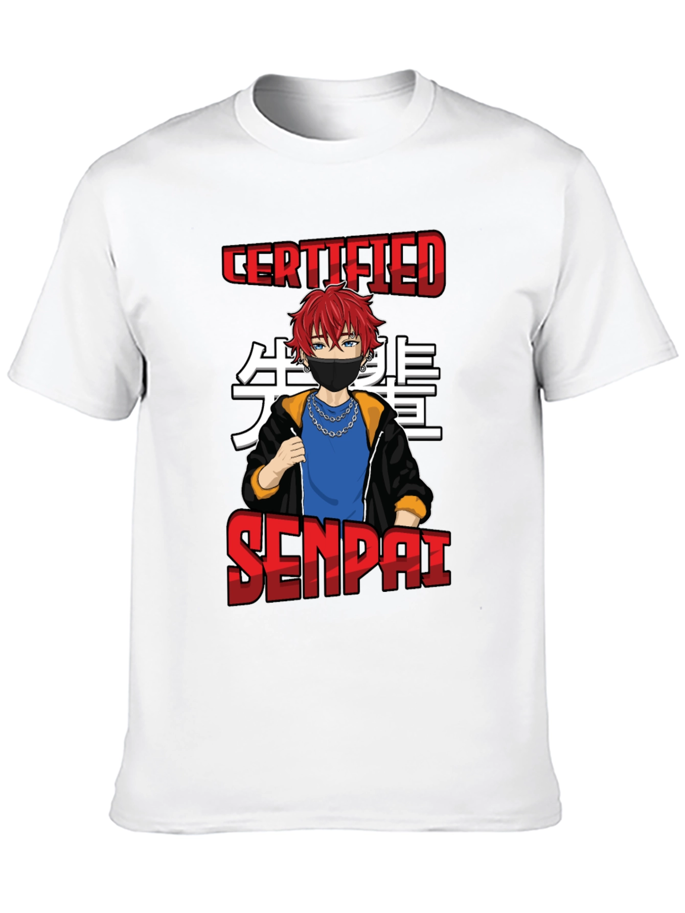 Black Certified Senpai Anime Style T-Shirt view 10