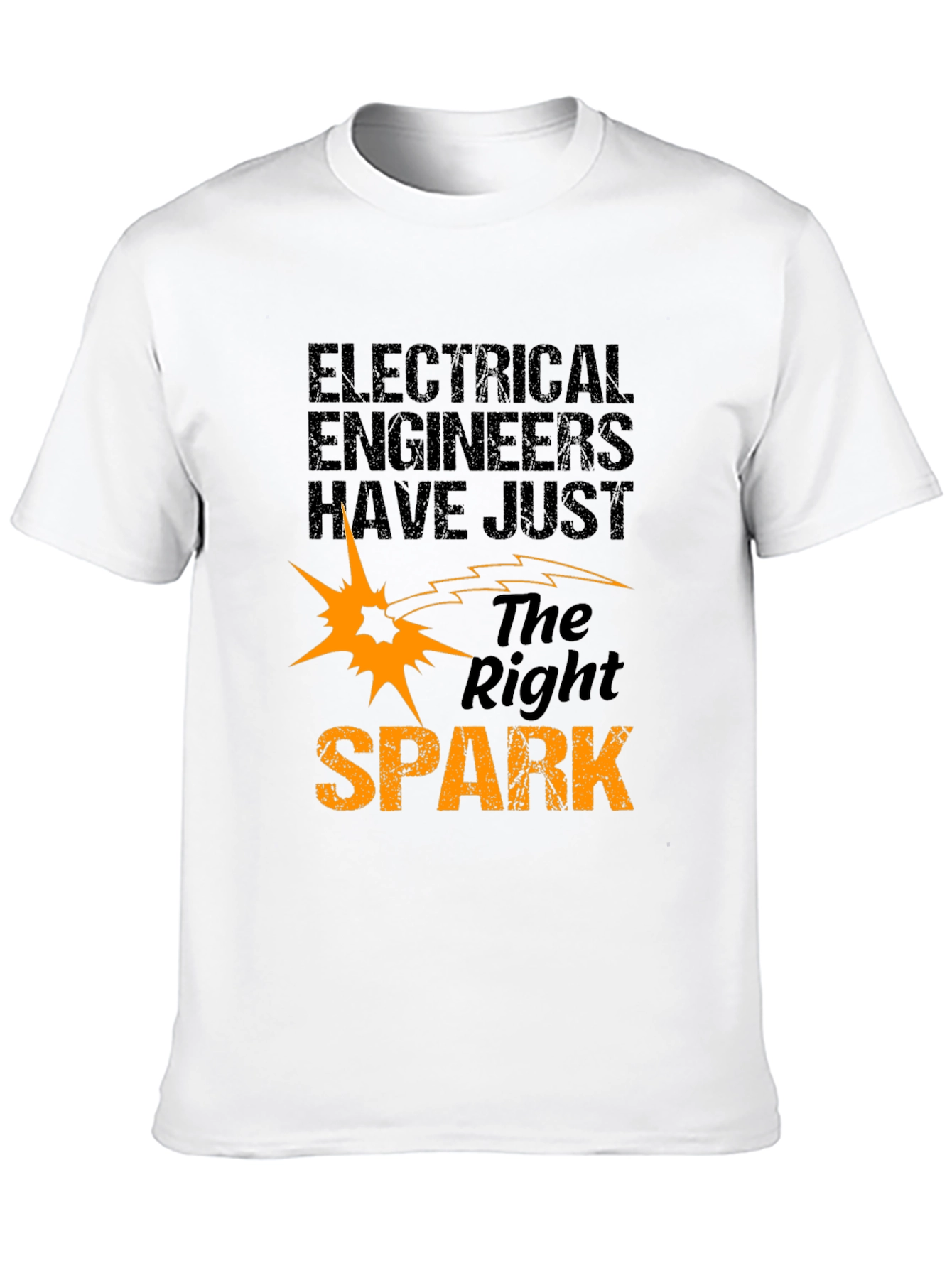 Black Electrical Engineer 'Right Spark' Graphic T-Shirt view 10