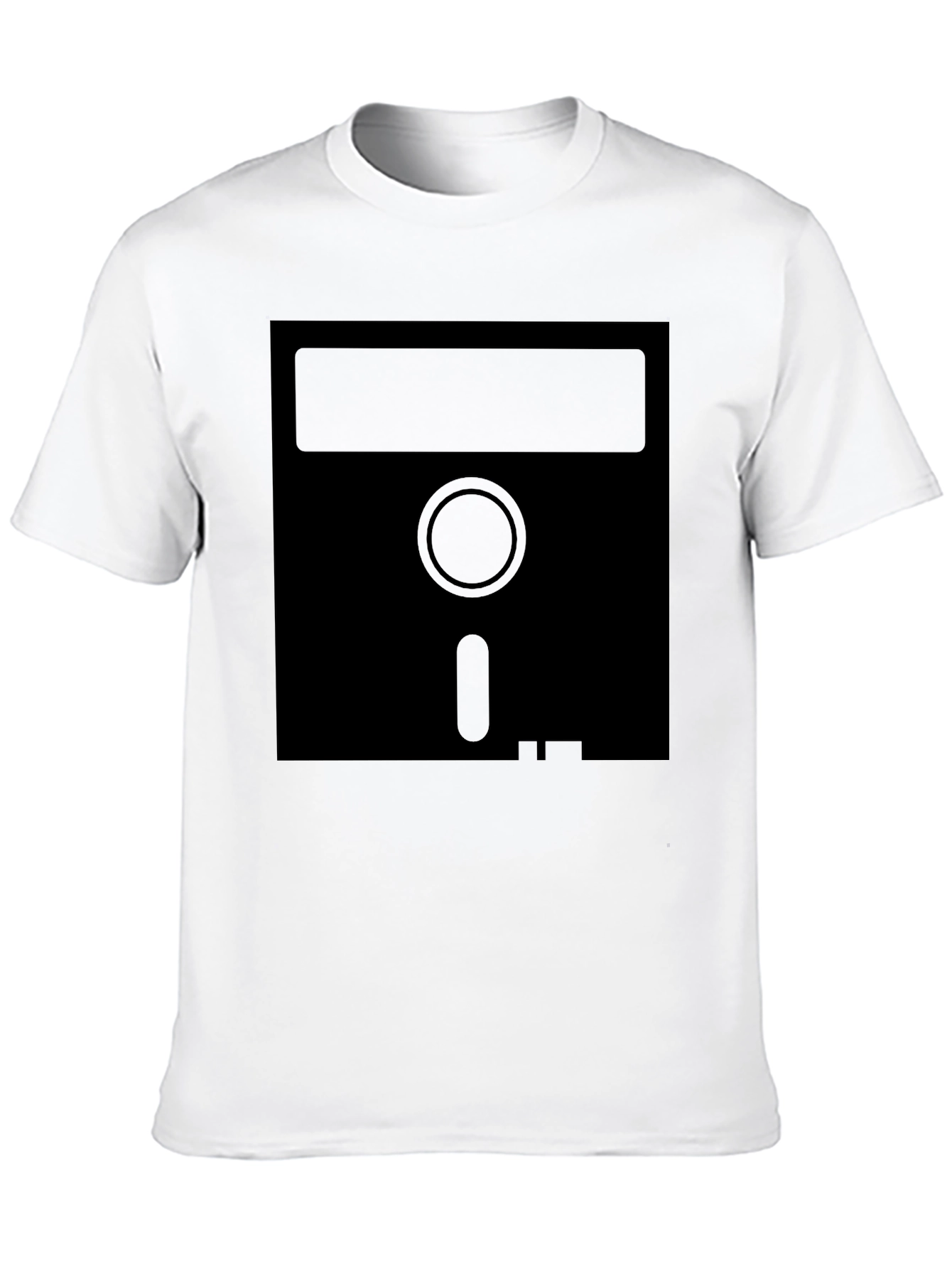 Black Retro Floppy Disk T-Shirt - Vintage Tech Style view 10