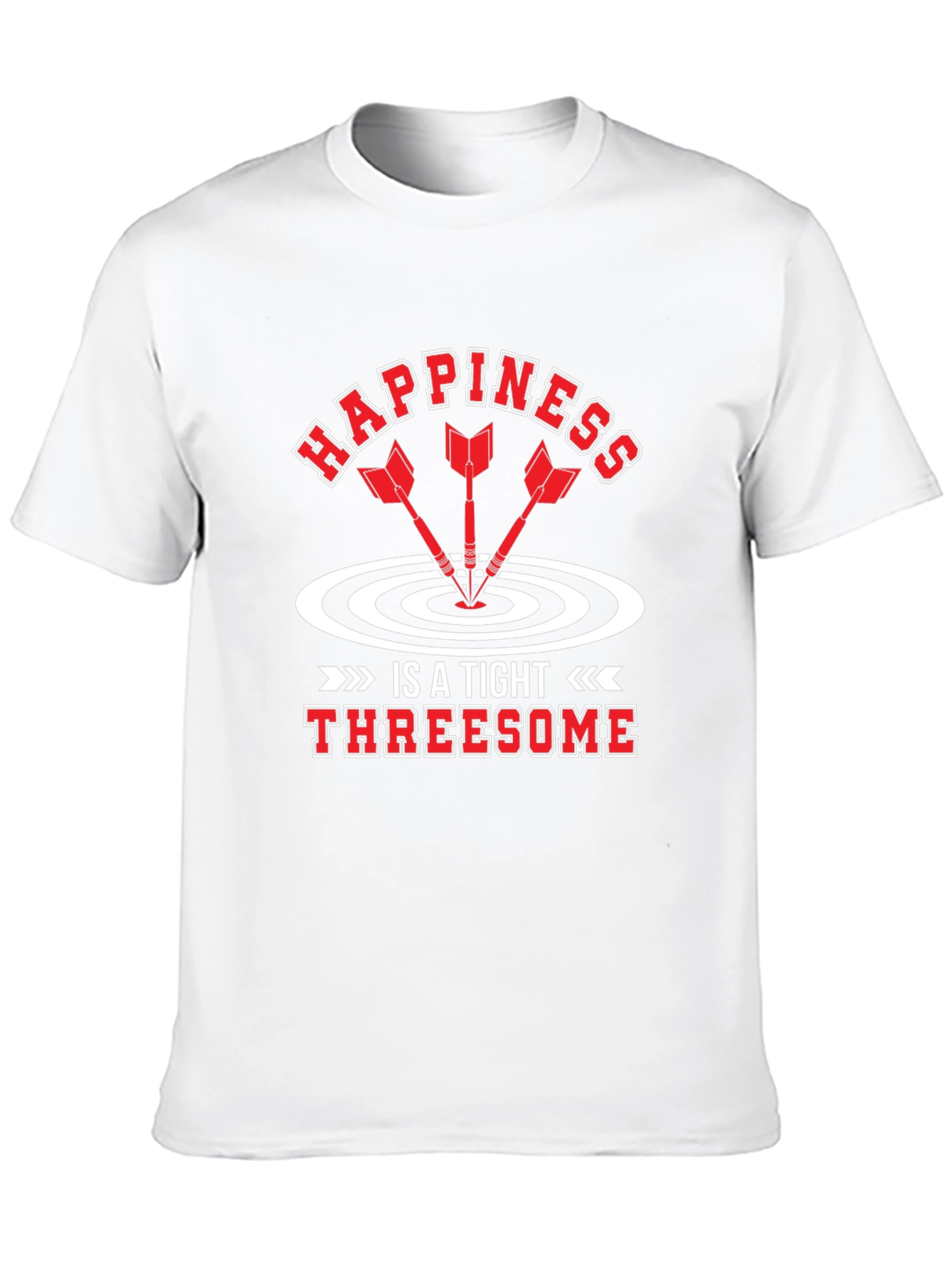 Black Happiness is a Tight Threesome Funny Dart T-Shirt view 10