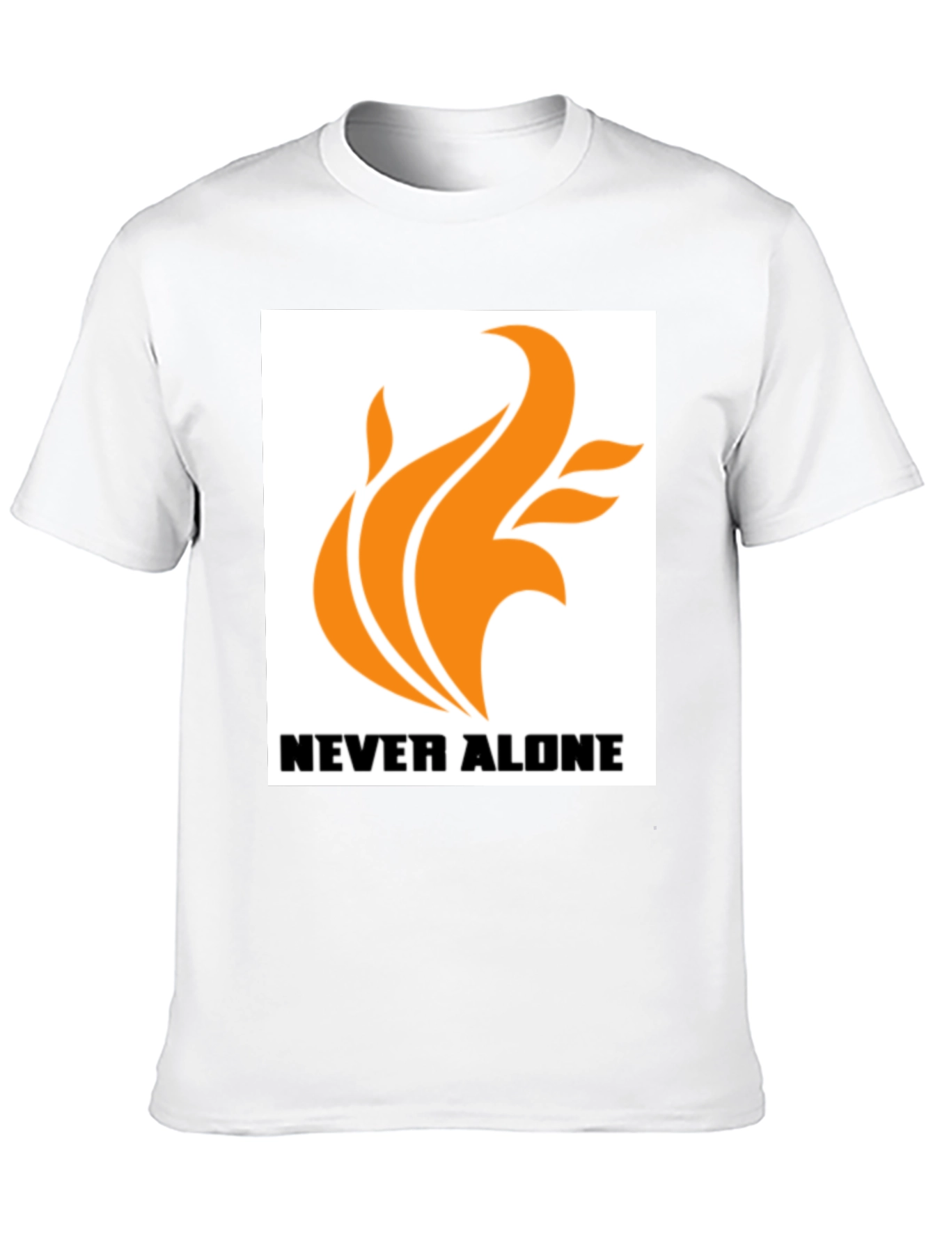 Black Never Alone Graphic Black T-Shirt view 10