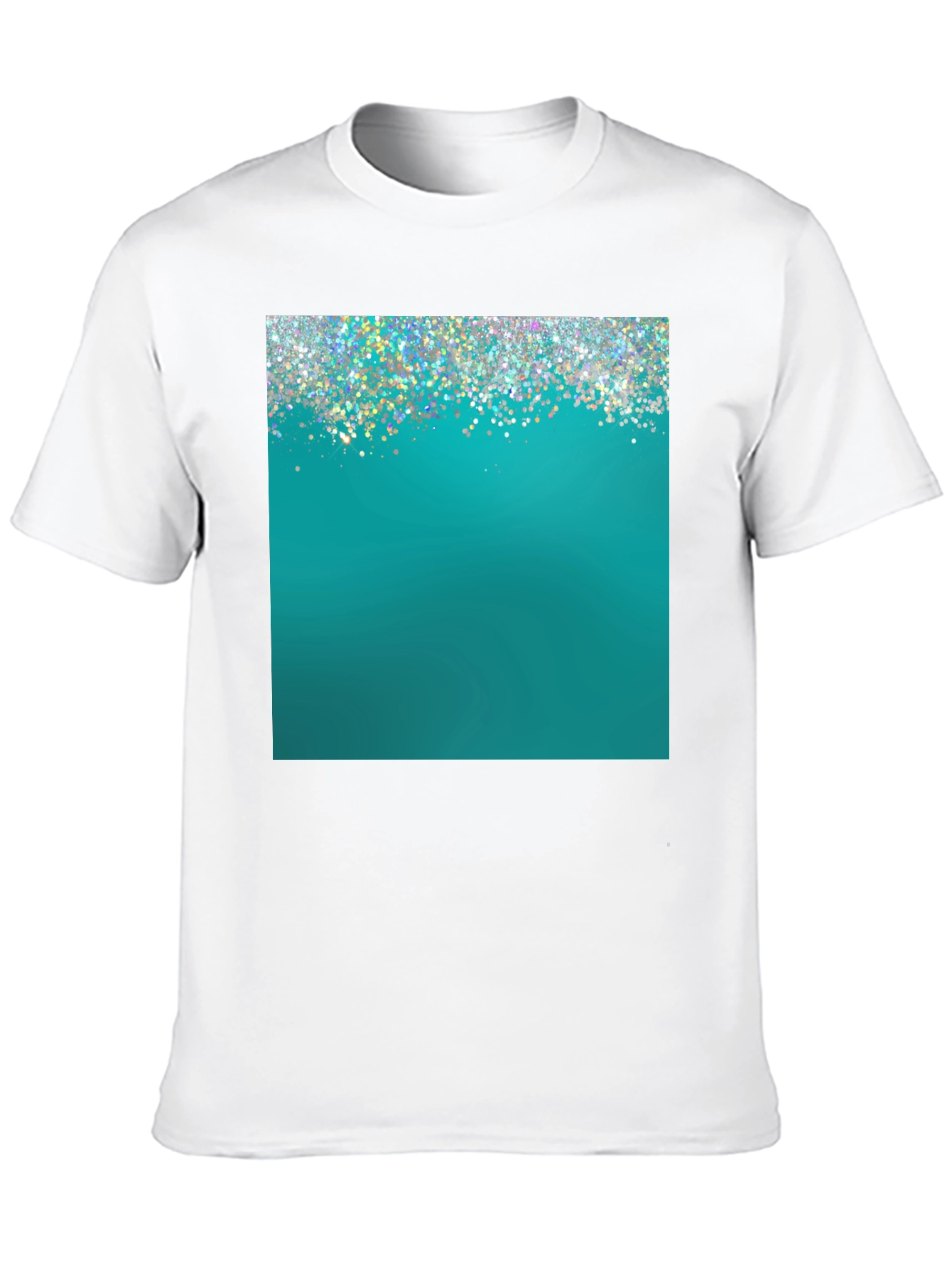 Black Teal Sparkle Graphic Tee - Modern Style view 10