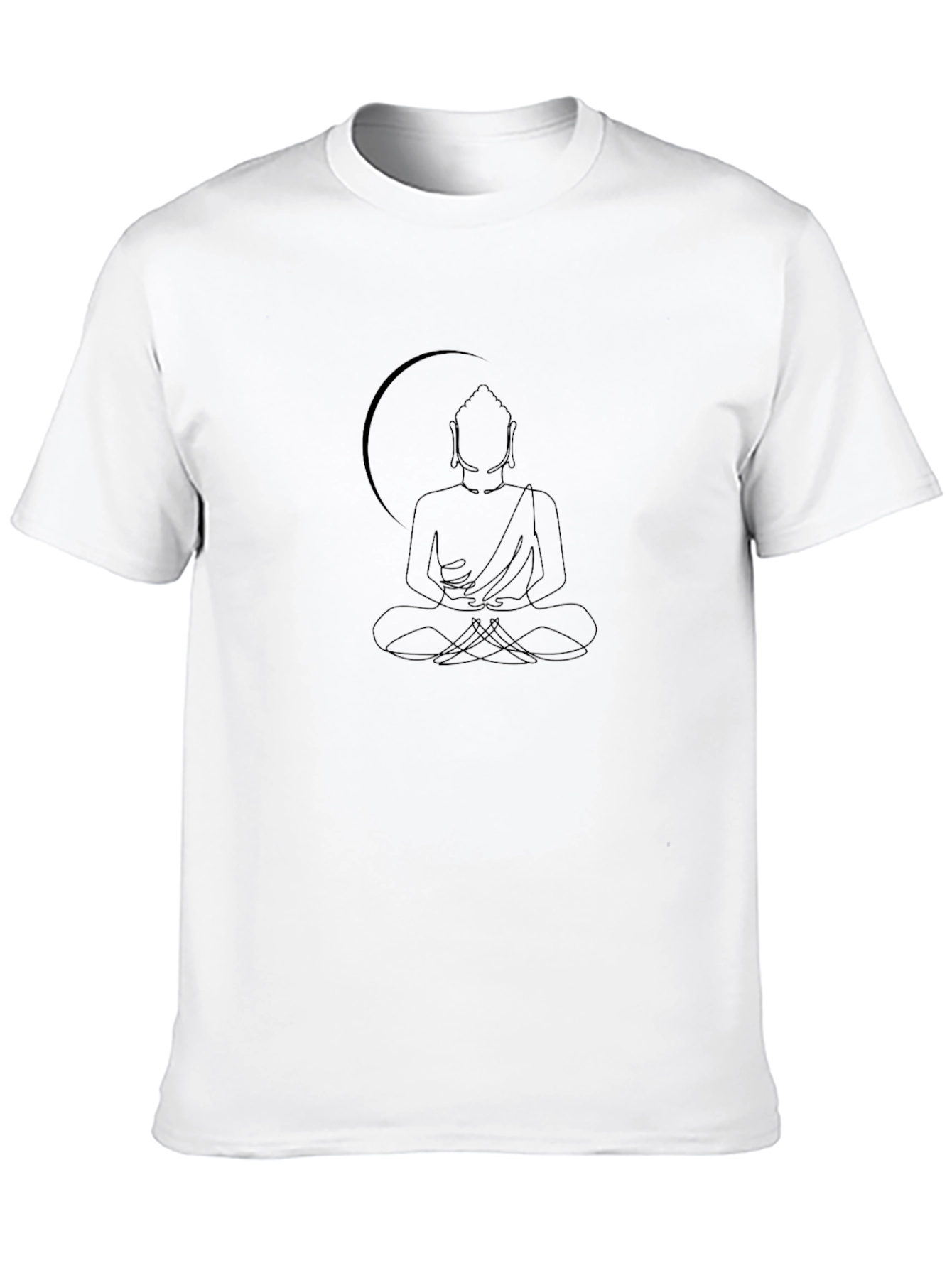 Black Buddha Silhouette Black T-Shirt view 10