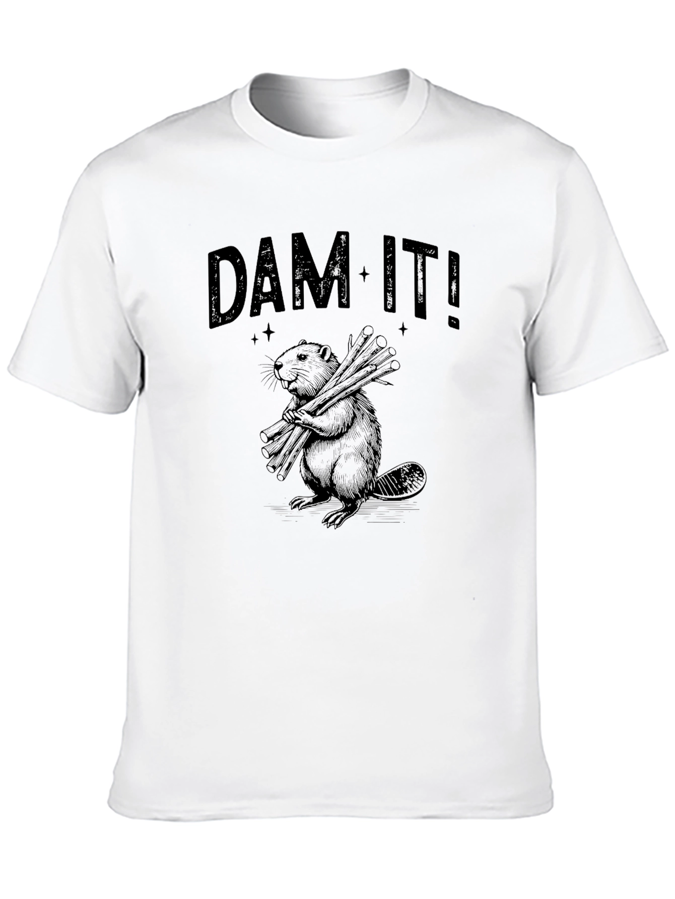 Black Dam It! Beaver Graphic Novelty T-Shirt view 10