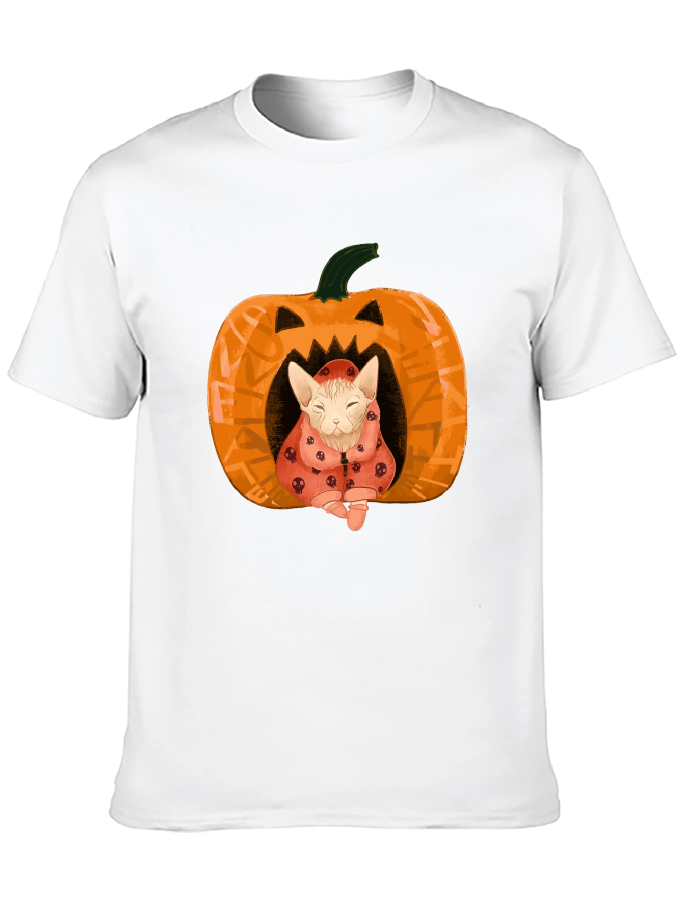Black Halloween Cat Pumpkin T-Shirt - Spooky Cute! view 10