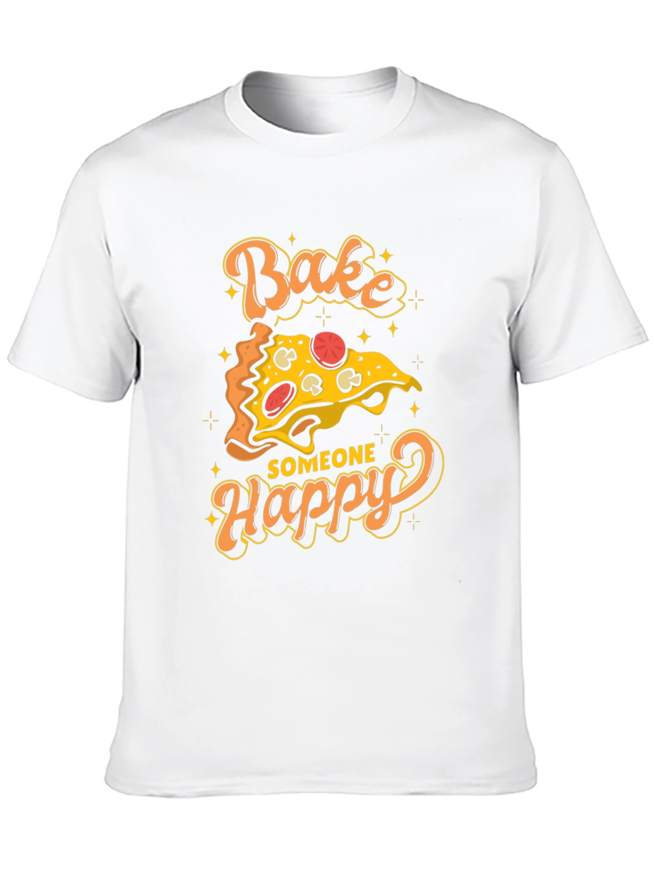 Black Bake Someone Happy Pizza Graphic T-Shirt view 10
