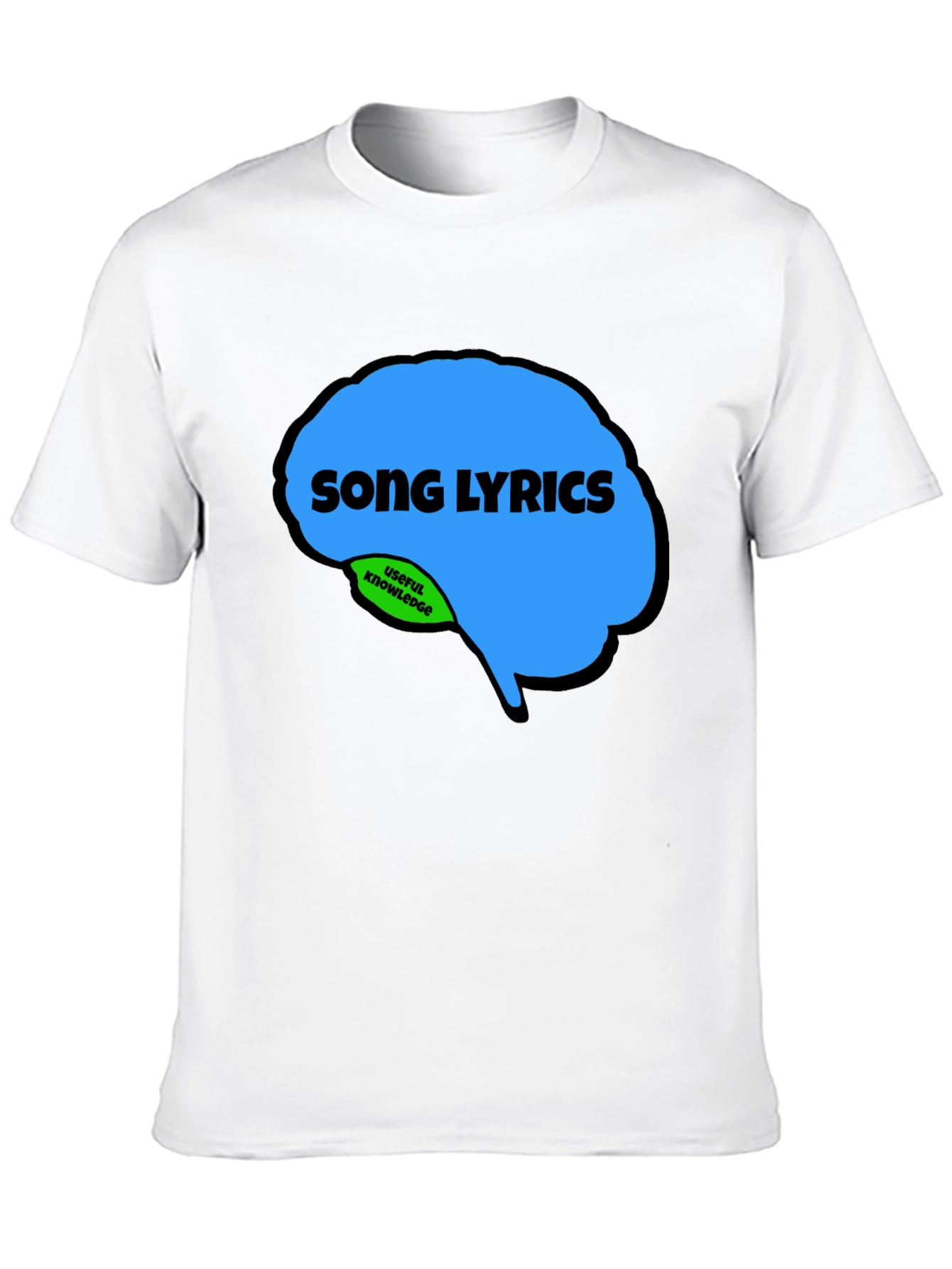 Black Song Lyrics Brain T-Shirt - Funny Music Lover Tee view 10