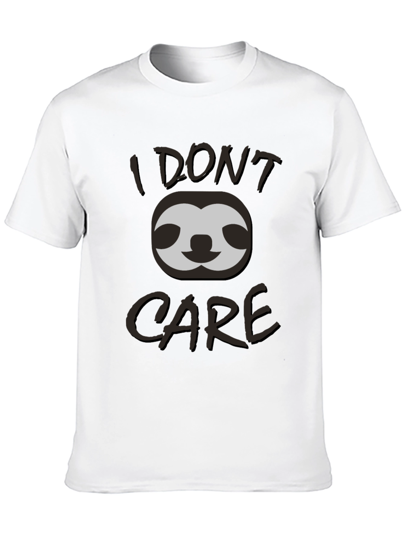 Black I Don't Care Sloth Graphic T-Shirt view 10