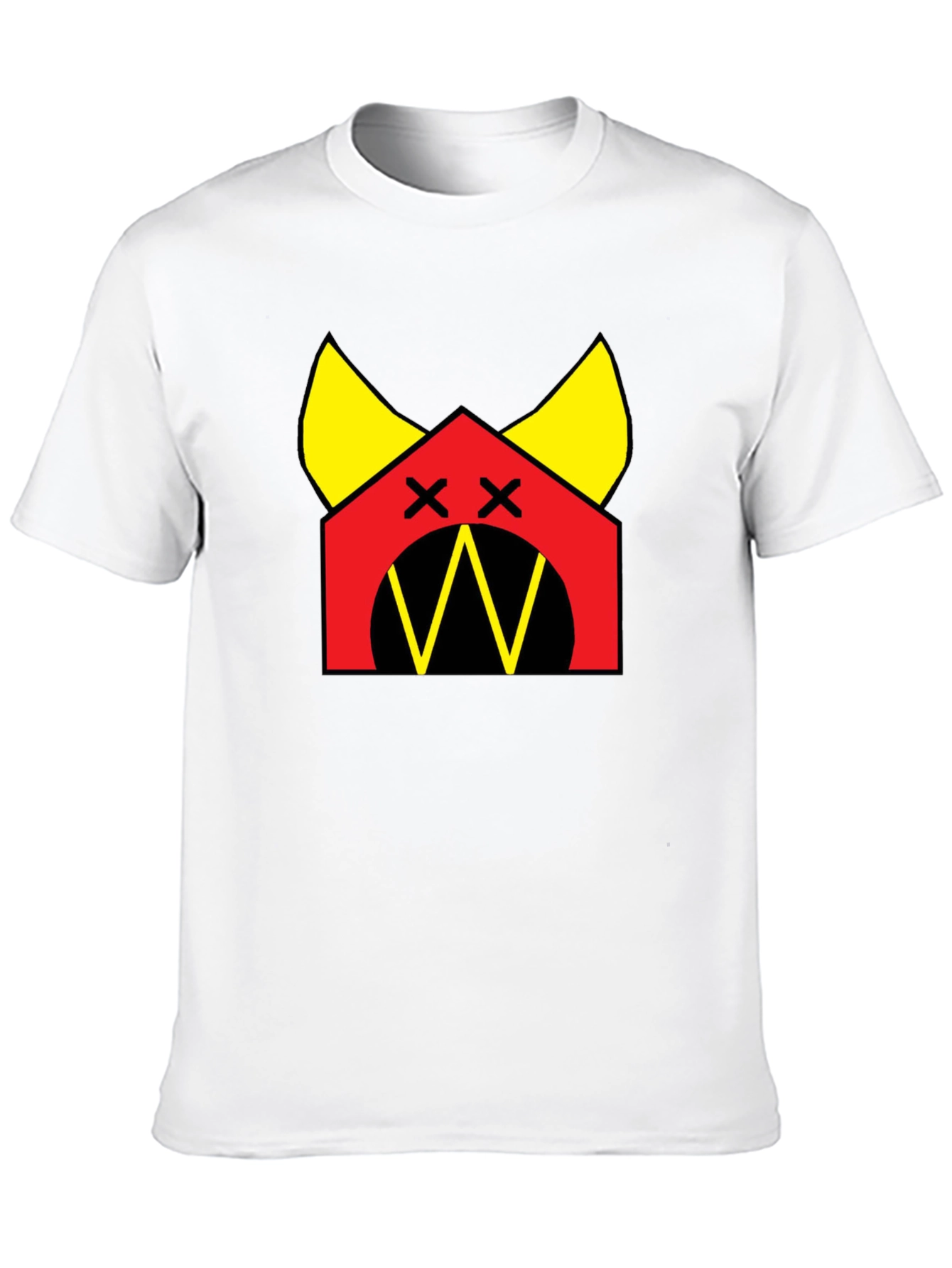 Black Graphic Tee: Red House with Yellow Accents Black T-Shirt view 10