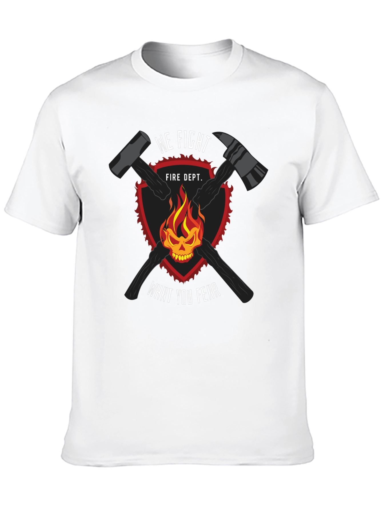 Black Firefighter Skull & Axes Graphic Tee - We Fight What You Fear view 10