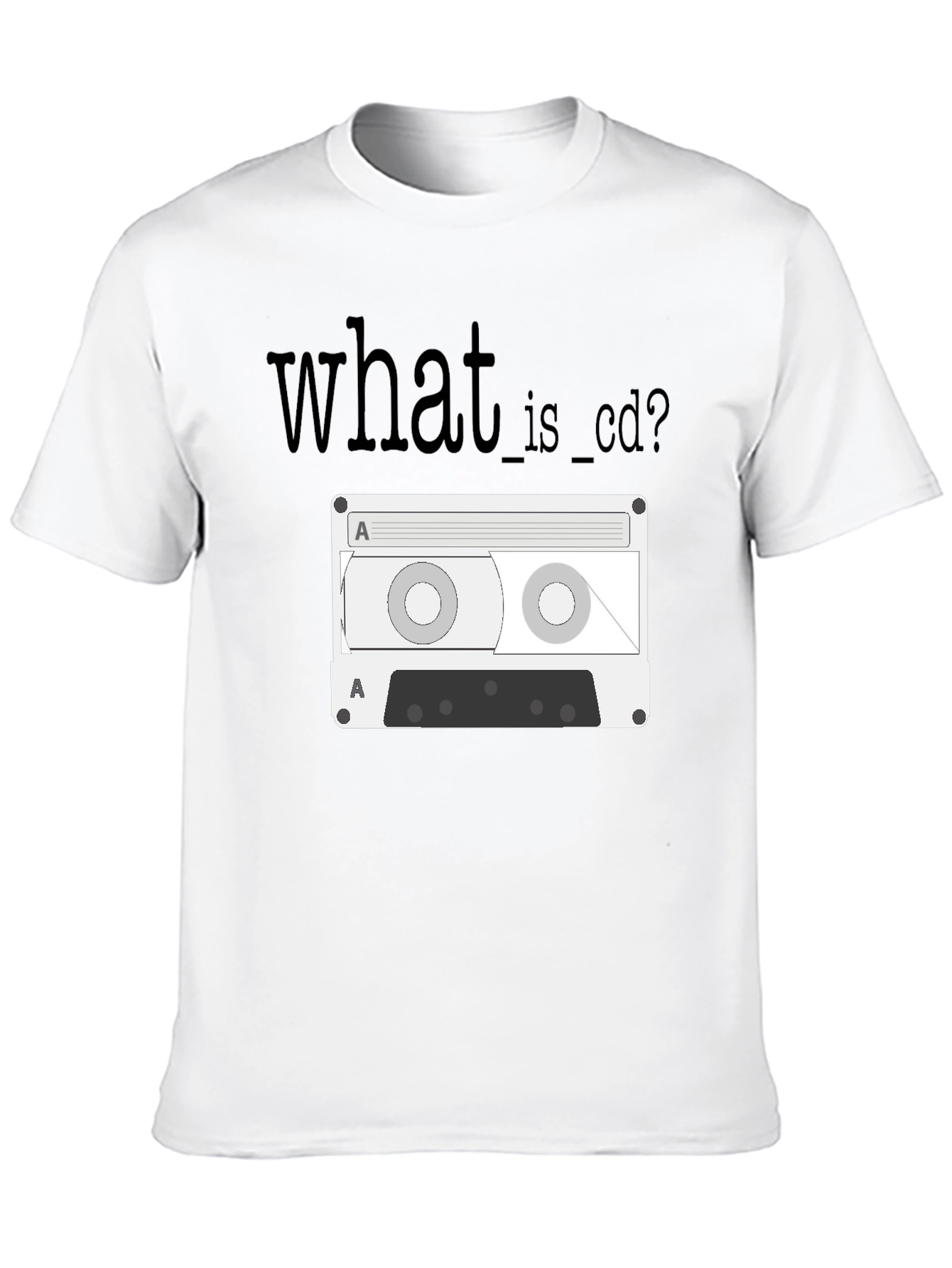 Black Retro Cassette Tape T-Shirt - What is CD? view 10