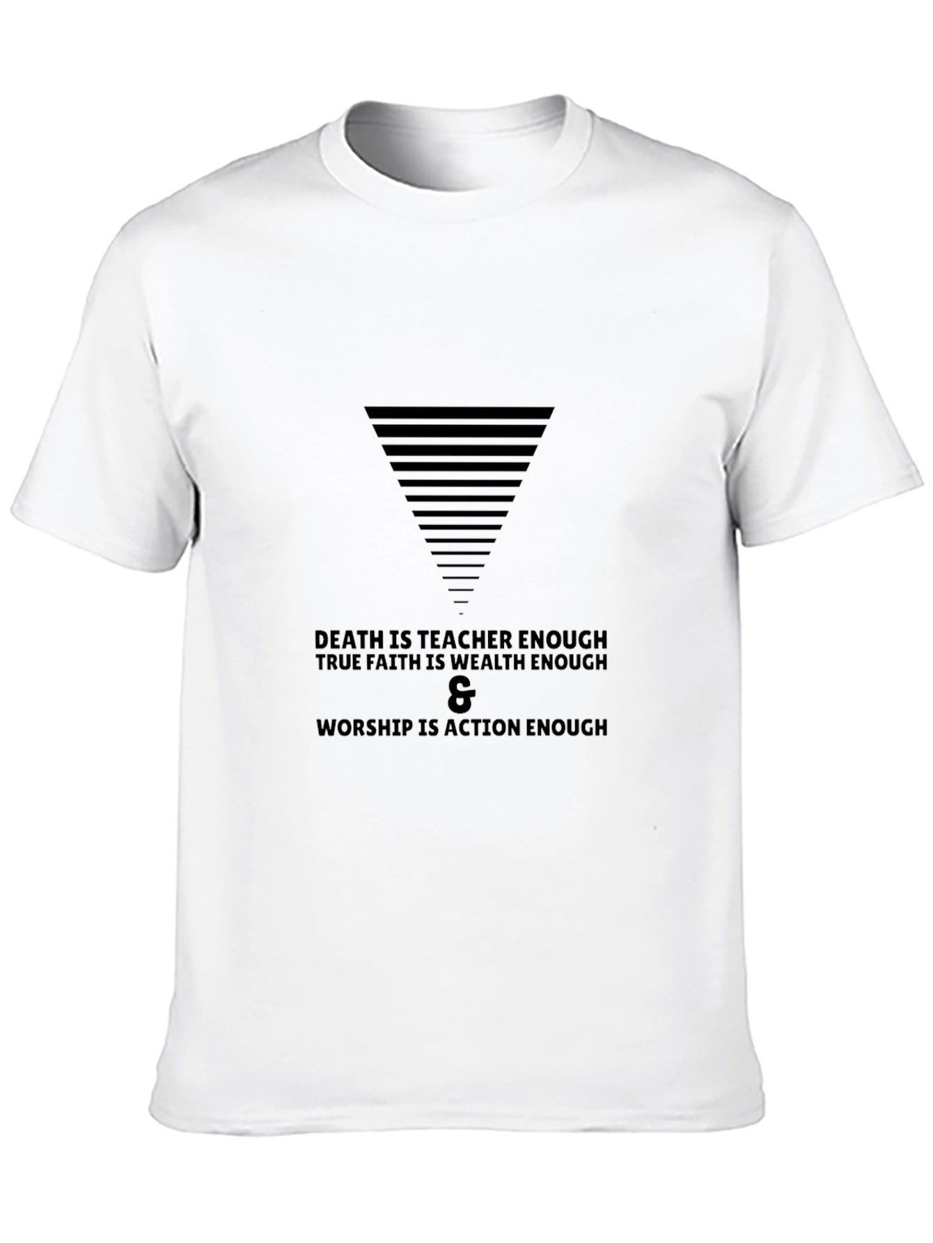 Black Philosophical Graphic Tee - Death Teacher, Faith Wealth, Action Worship view 10