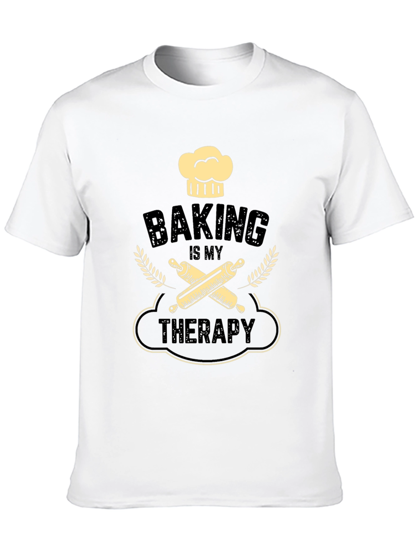 Black Baking Is My Therapy Graphic T-Shirt view 10