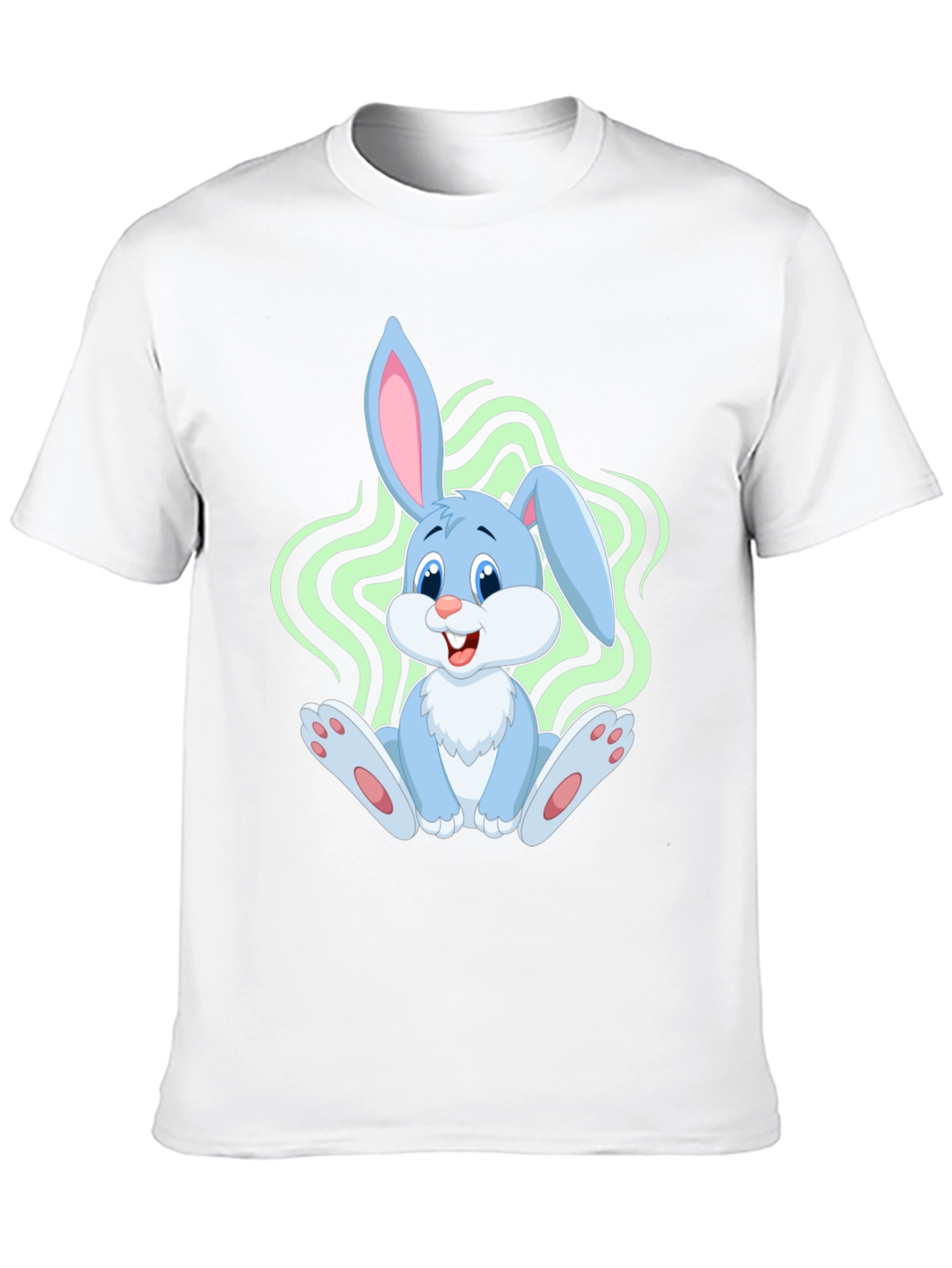 Black Cute Bunny Graphic Tee - Black Cotton Blend view 10