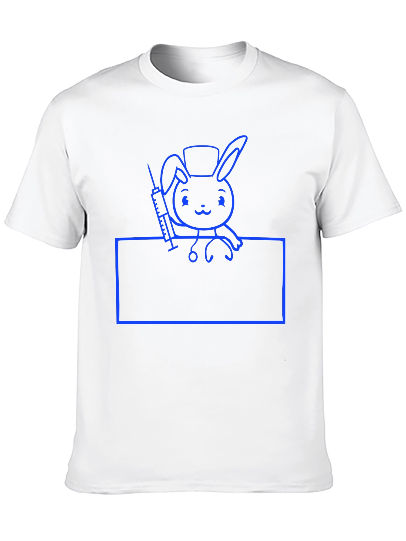 Black Nurse Bunny T-Shirt - Cute Cartoon Animal Tee view 10