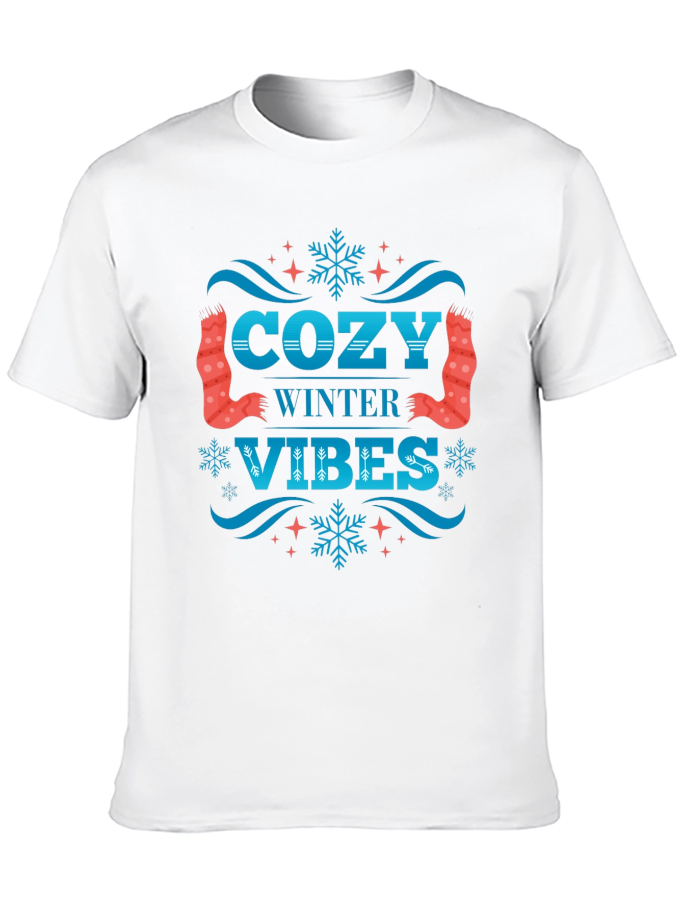 Black Cozy Winter Vibes Graphic T-Shirt view 10