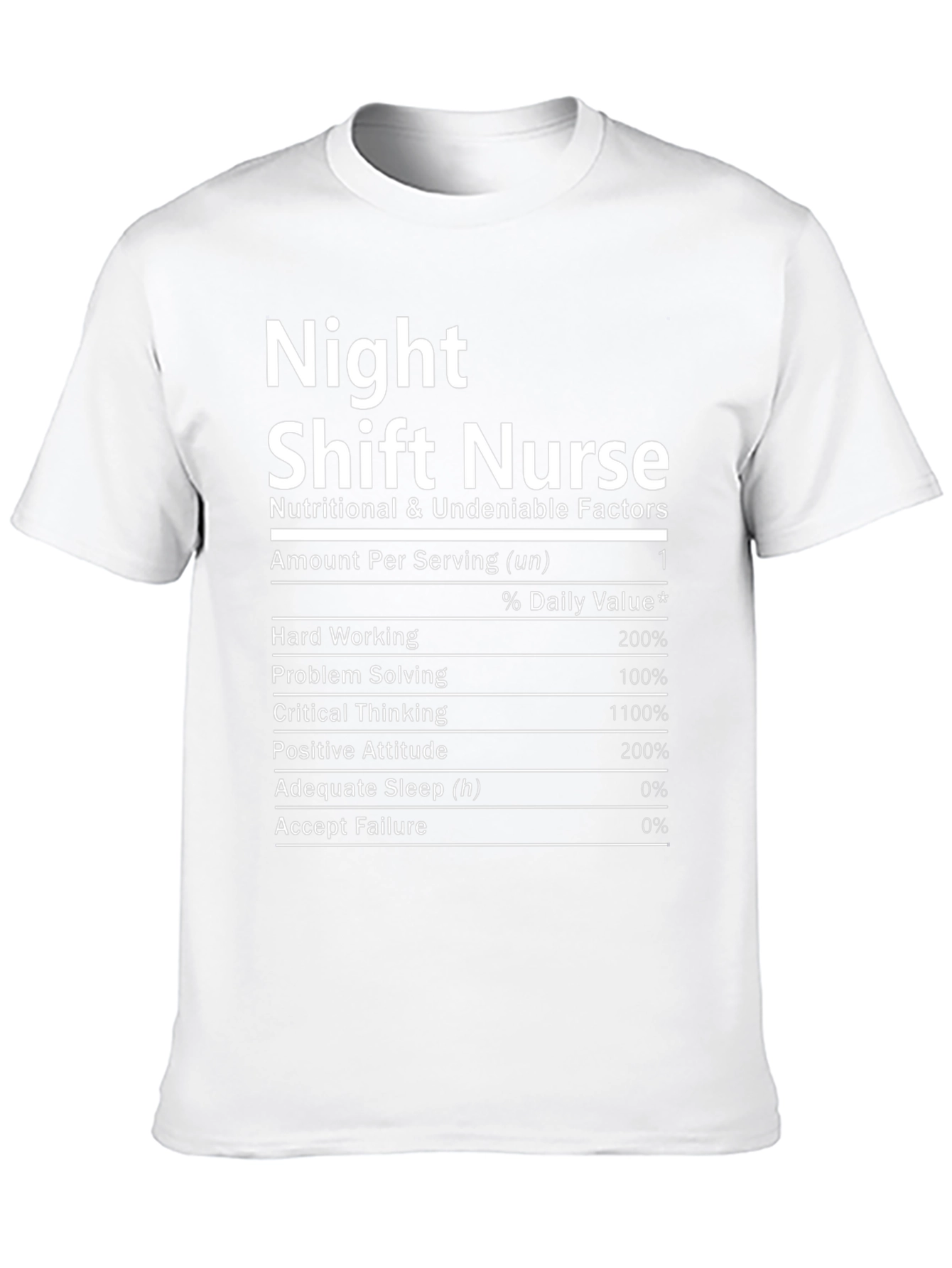 Black Night Shift Nurse Nutrition Facts T-Shirt view 10