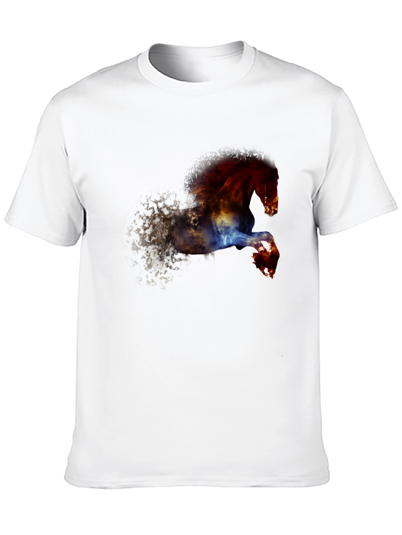 Black Fiery Horse Graphic Tee - Black Cotton Blend view 10