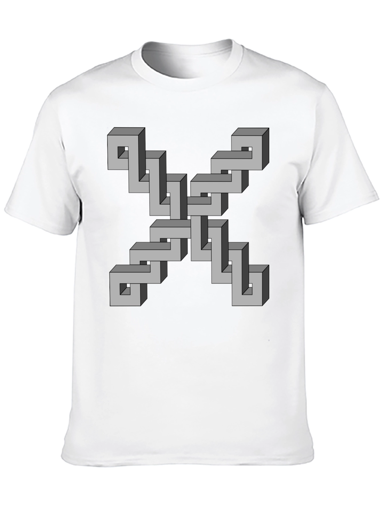 Black Optical Illusion Geometric T-Shirt view 10