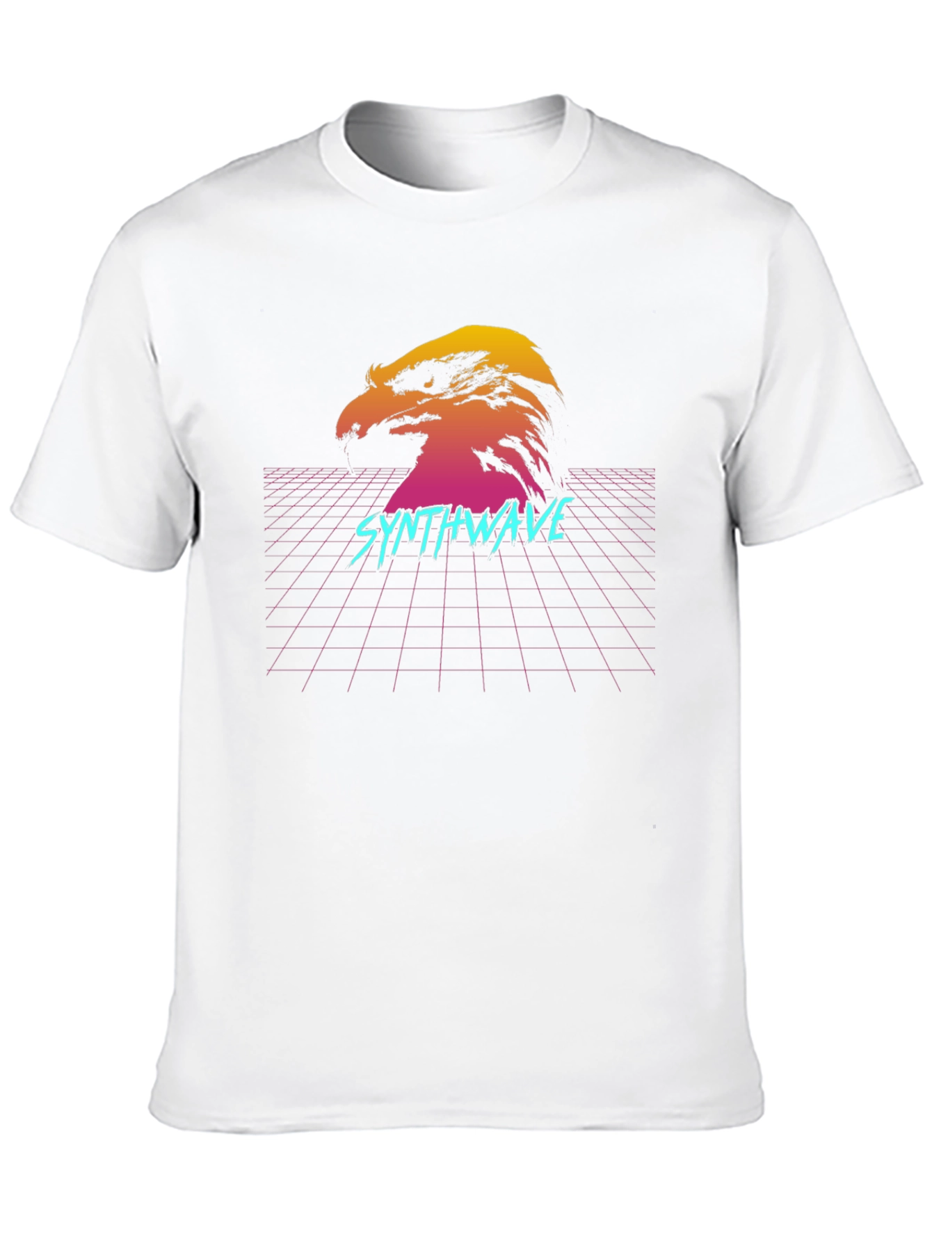 Black Synthwave Eagle Graphic T-Shirt - Retro Style view 10