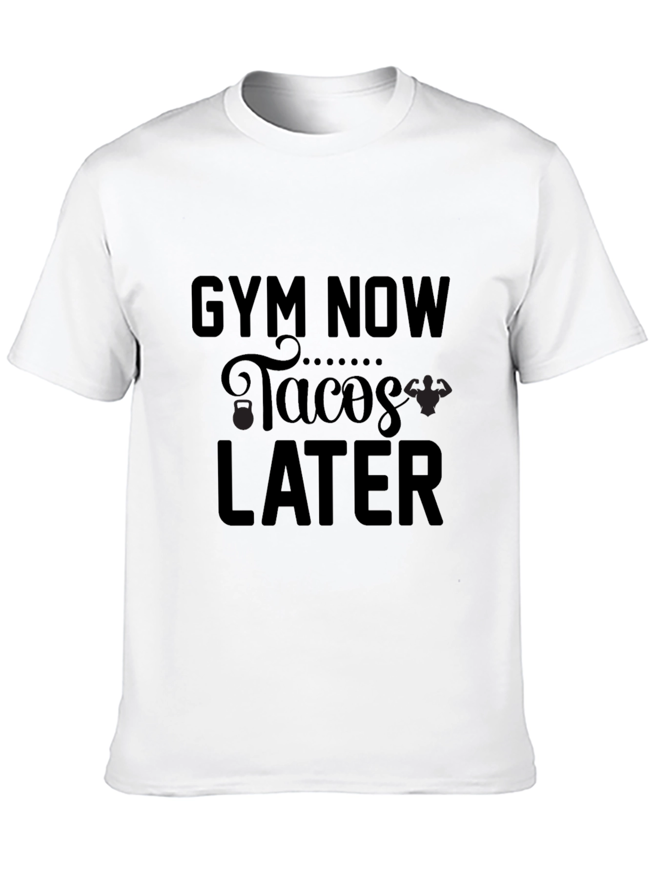 Black Gym Now Tacos Later Black Graphic Tee view 10
