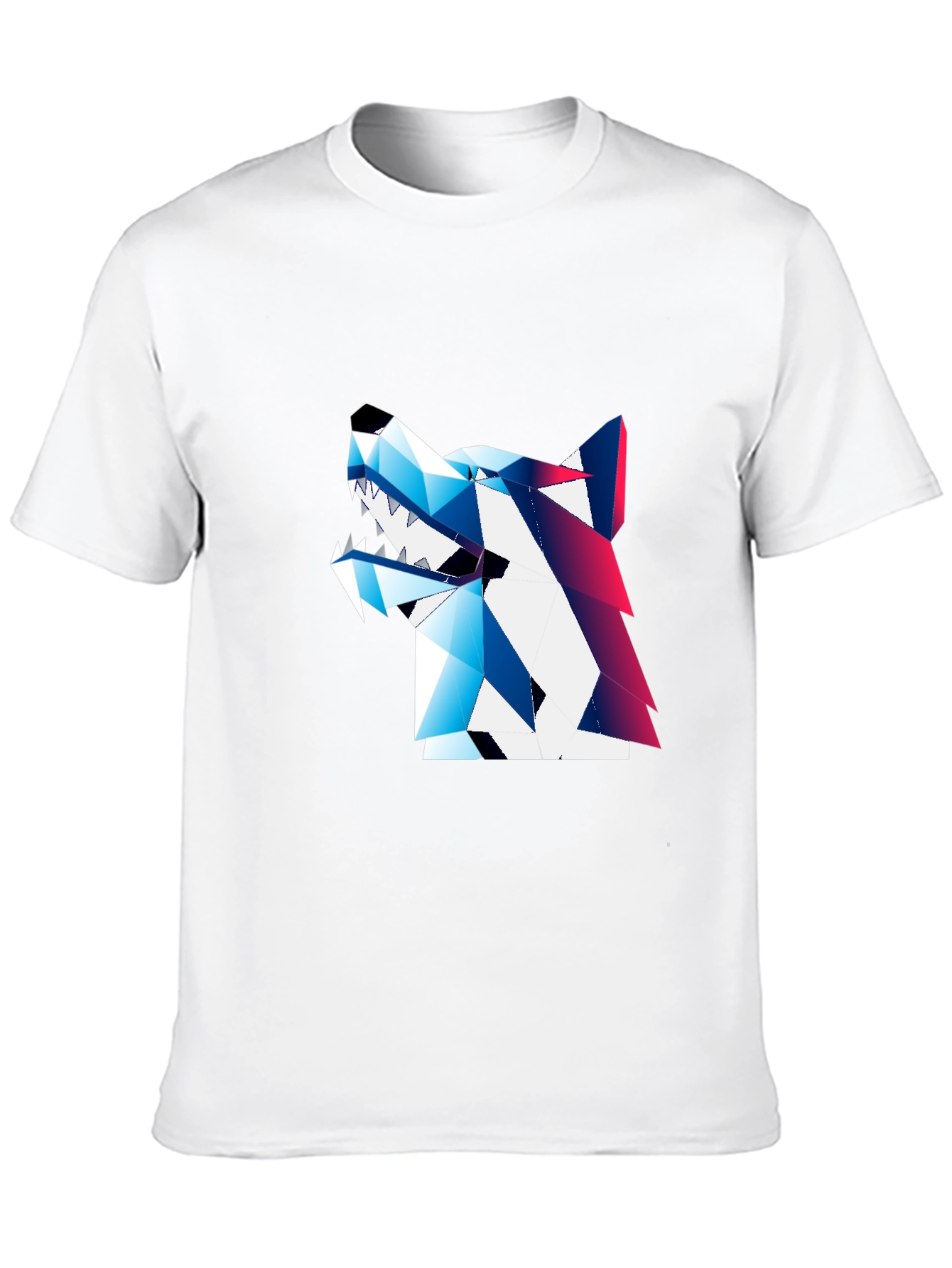 Black Geometric Wolf Graphic Tee - Modern Streetwear view 10