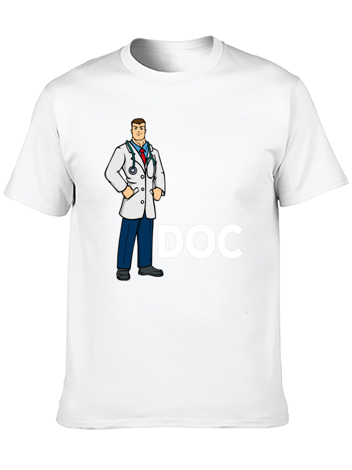Black Doctor Cartoon Graphic Black T-Shirt view 10