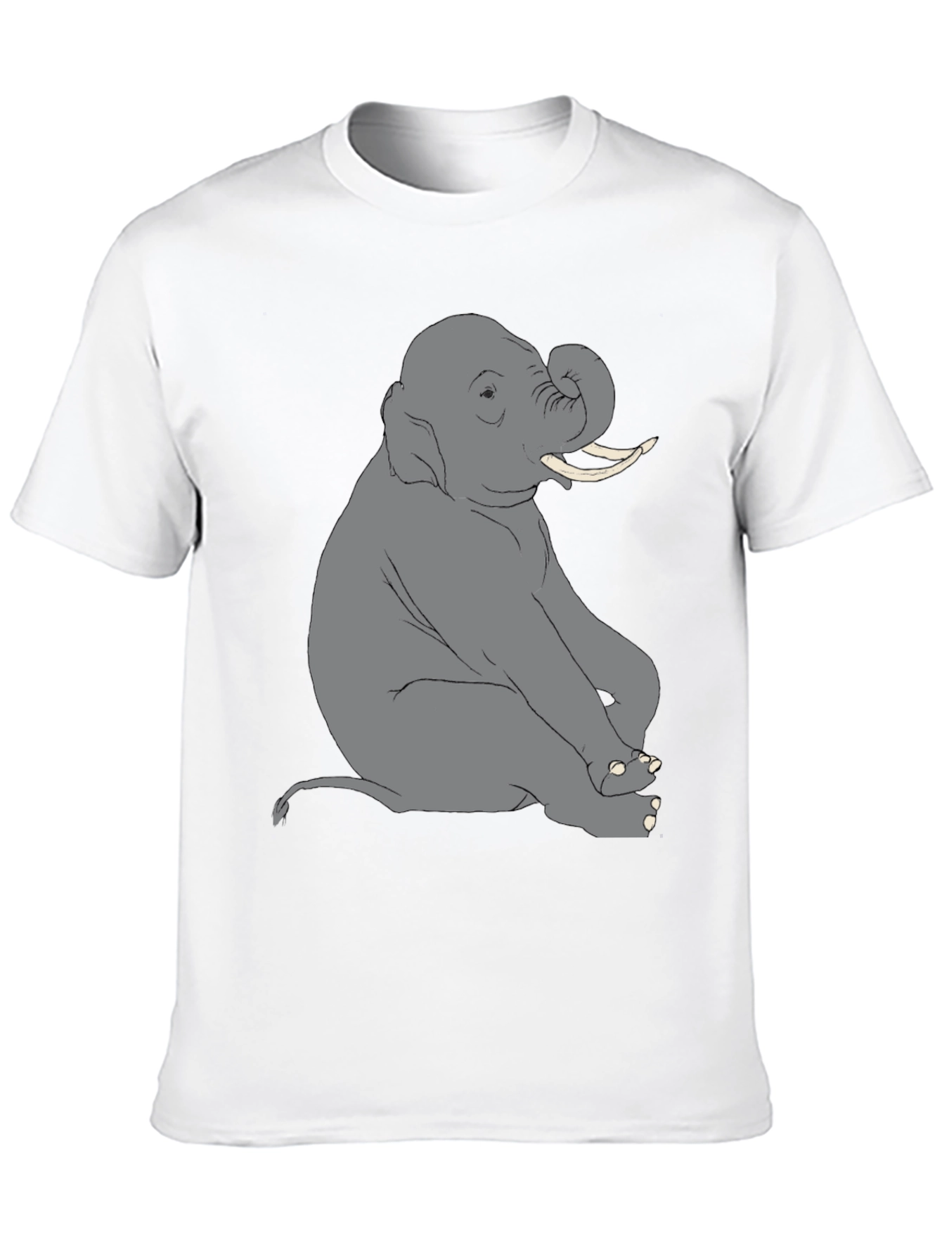 Black Elephant Graphic T-Shirt - Black Crew Neck Tee view 10