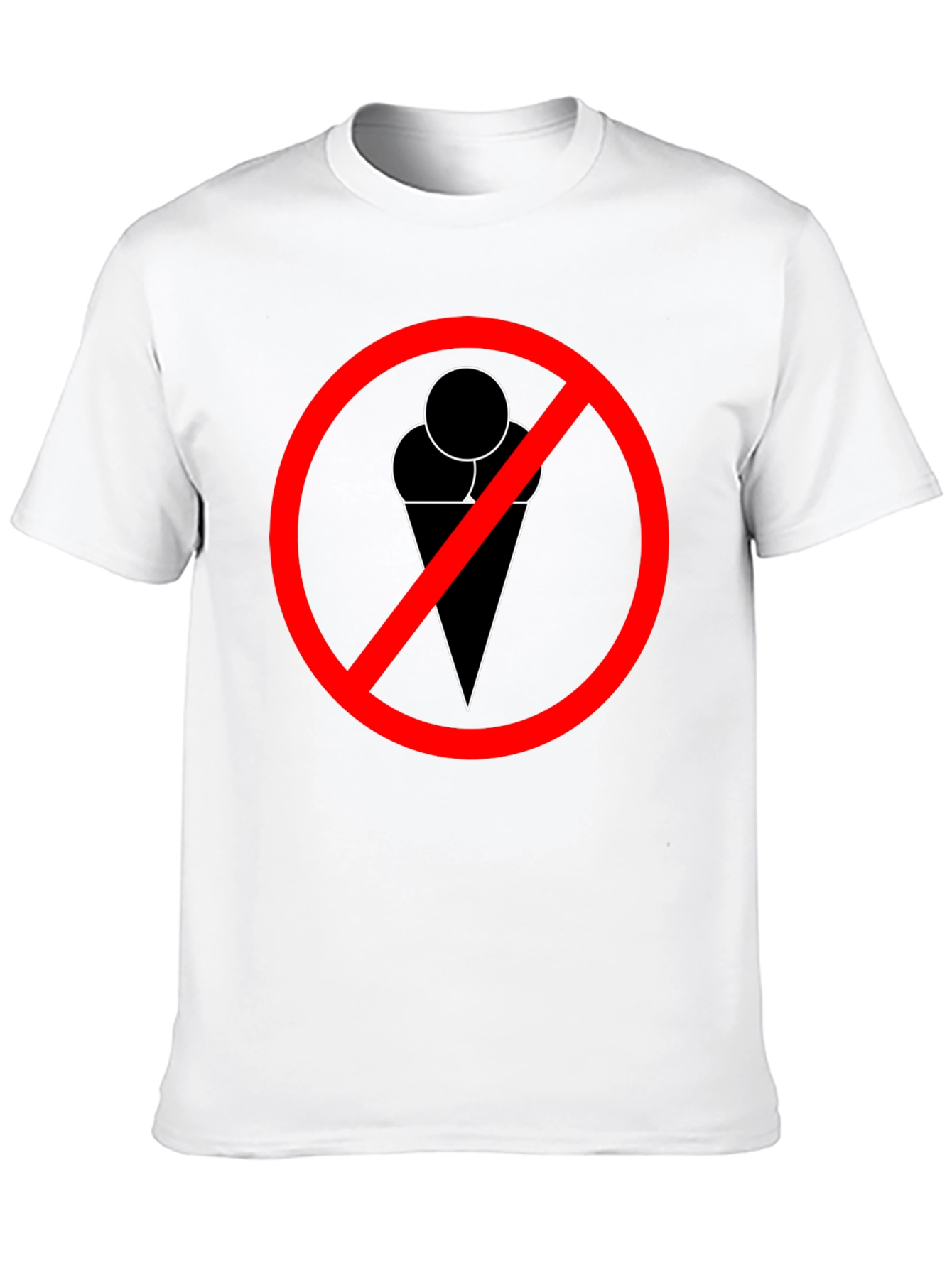 Black No Ice Cream Zone T-Shirt - Soft Cotton Blend, Forbidden Dessert view 10