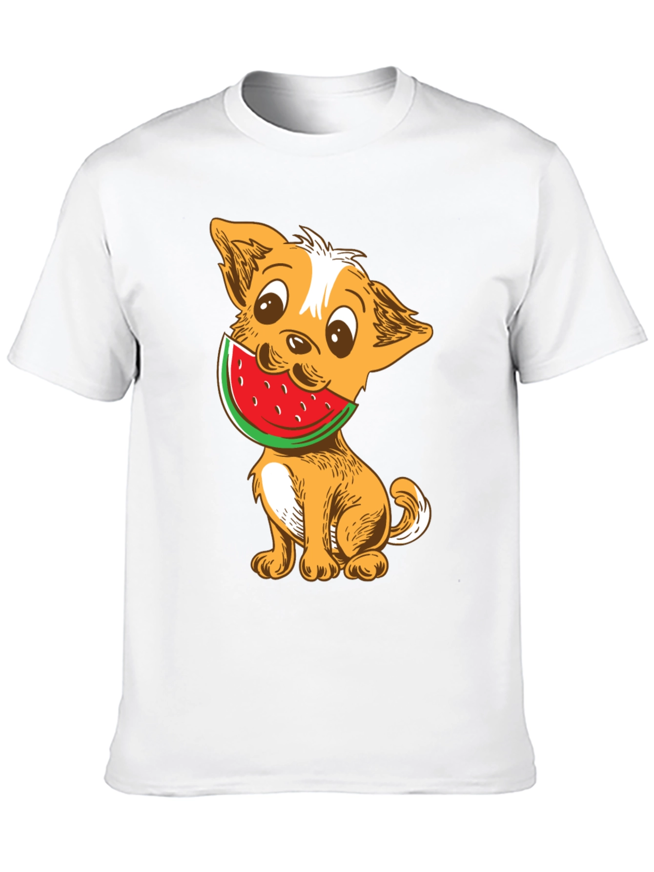 Black Dog with Watermelon Graphic T-Shirt view 10