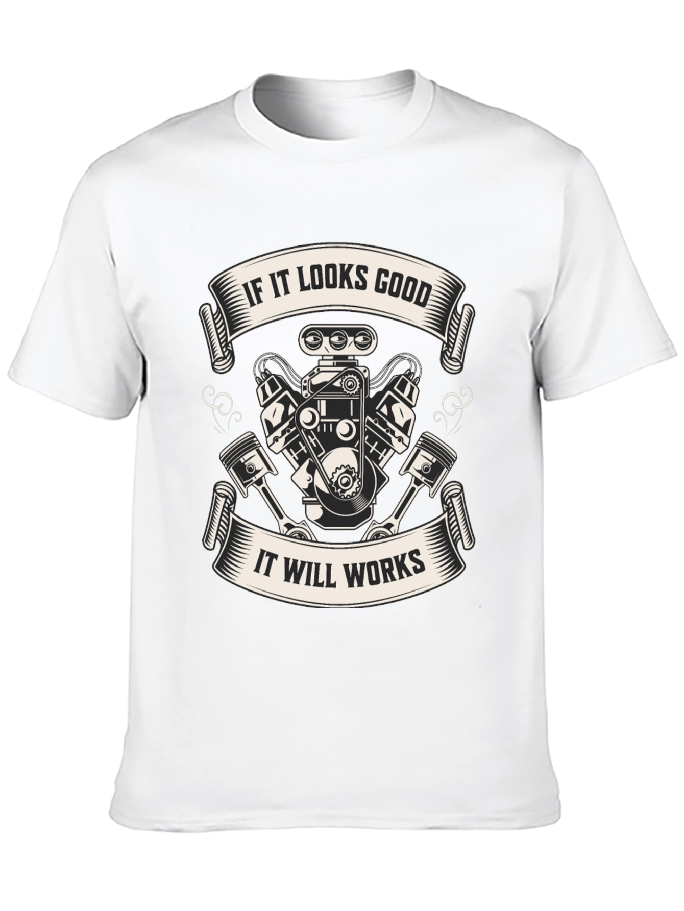 Black If It Looks Good Engine T-Shirt view 10